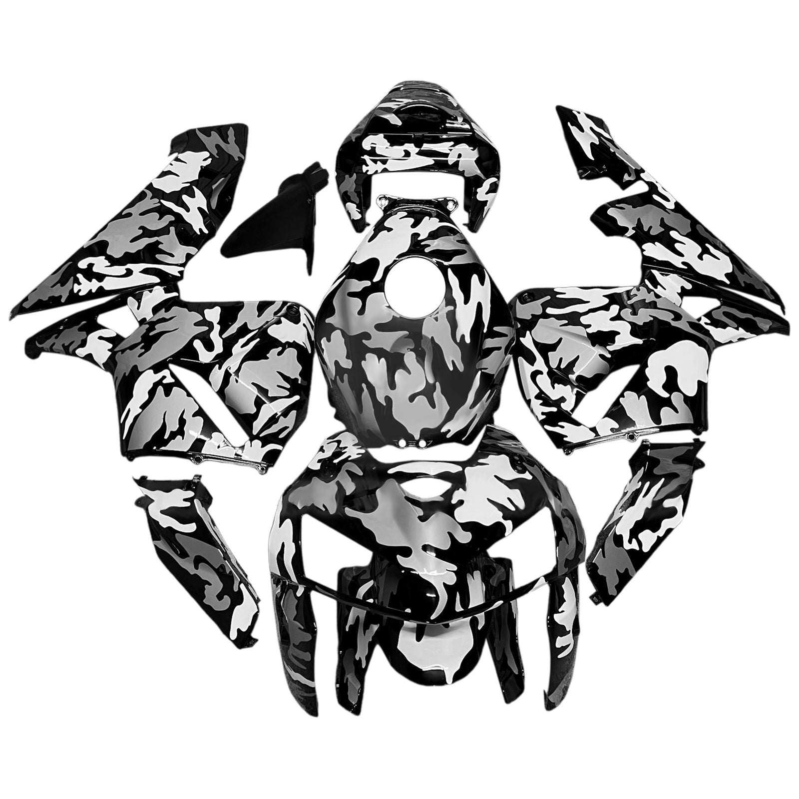 Amotopart 2005-2006 Honda CBR600RR Black White Grey Grey Faxing Kit