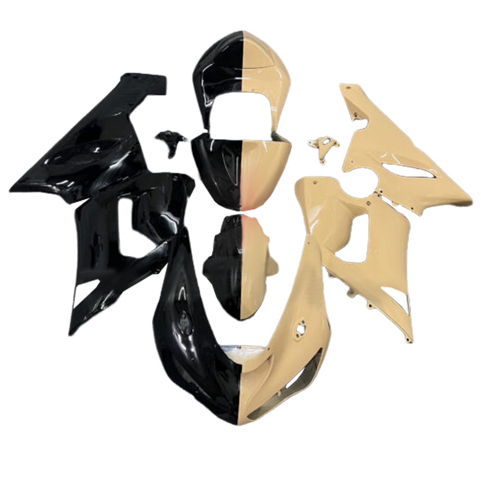 Amotopart 2005-2006 Kawasaki ZX6R 636 Black Yellow Fairing Kit