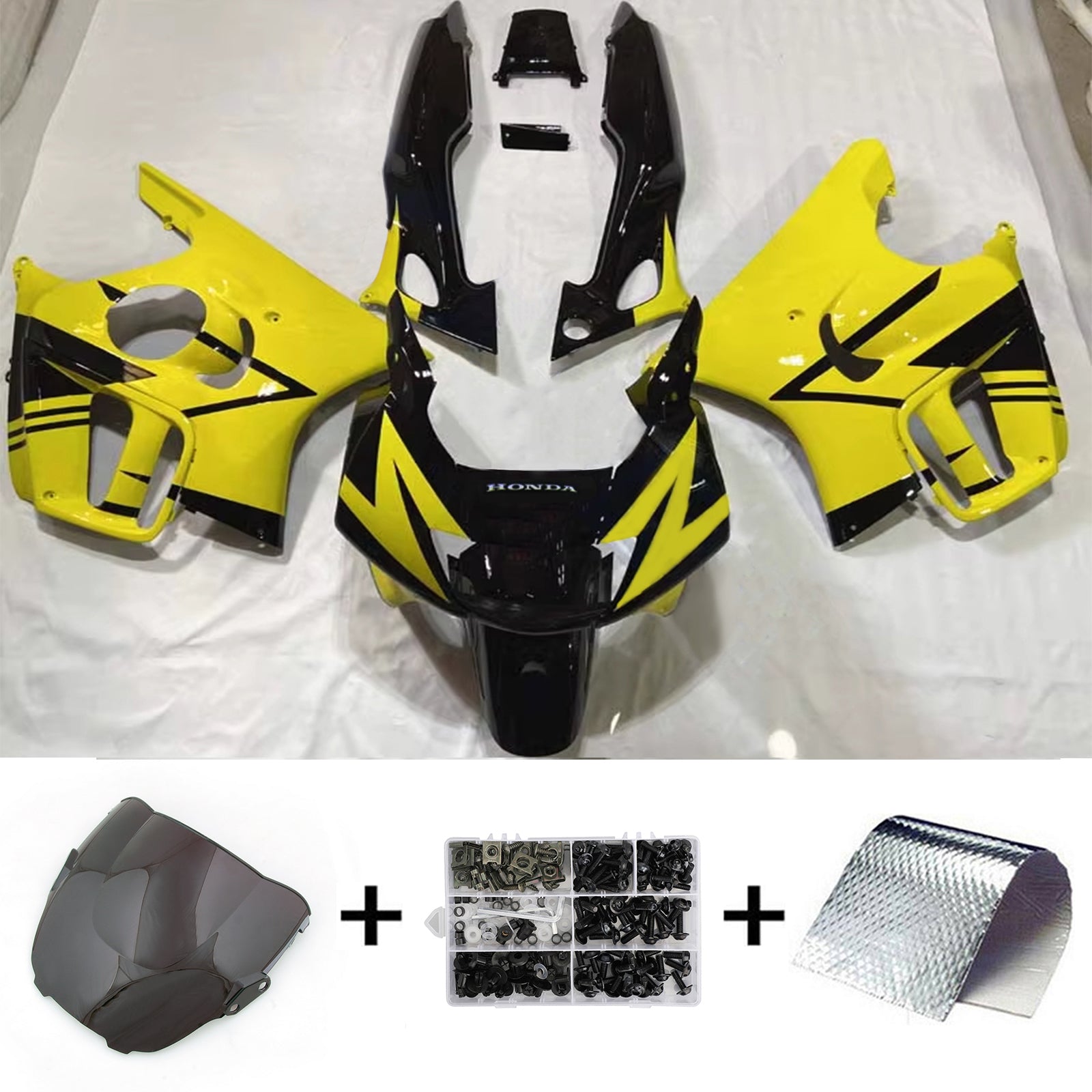 Amotopart 1997-1998 CBR600 F3 Kit de carénage jaune Honda