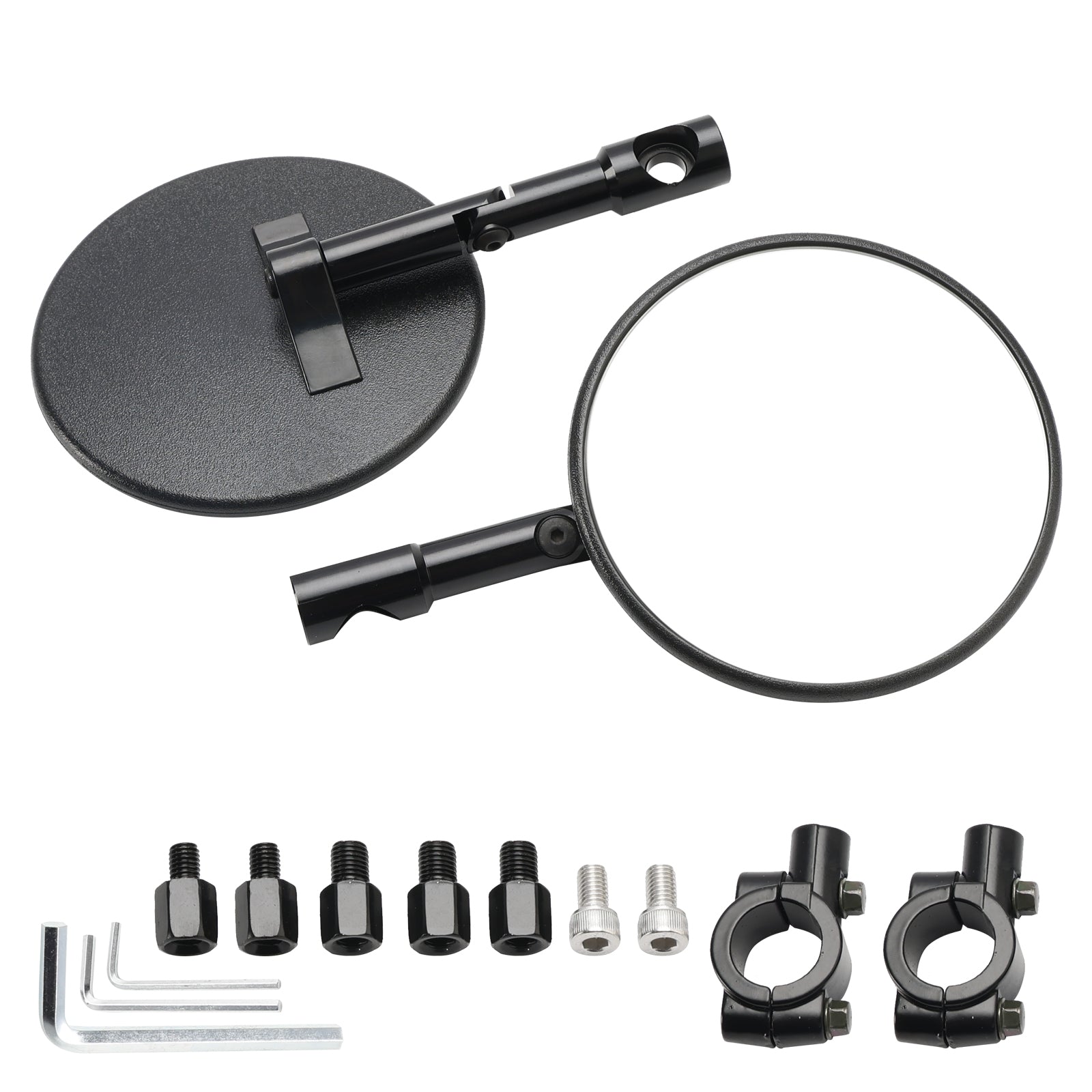 Handlebar end mirror SUPERBIKE mirrors - Black - Round For Supermoto Enduro