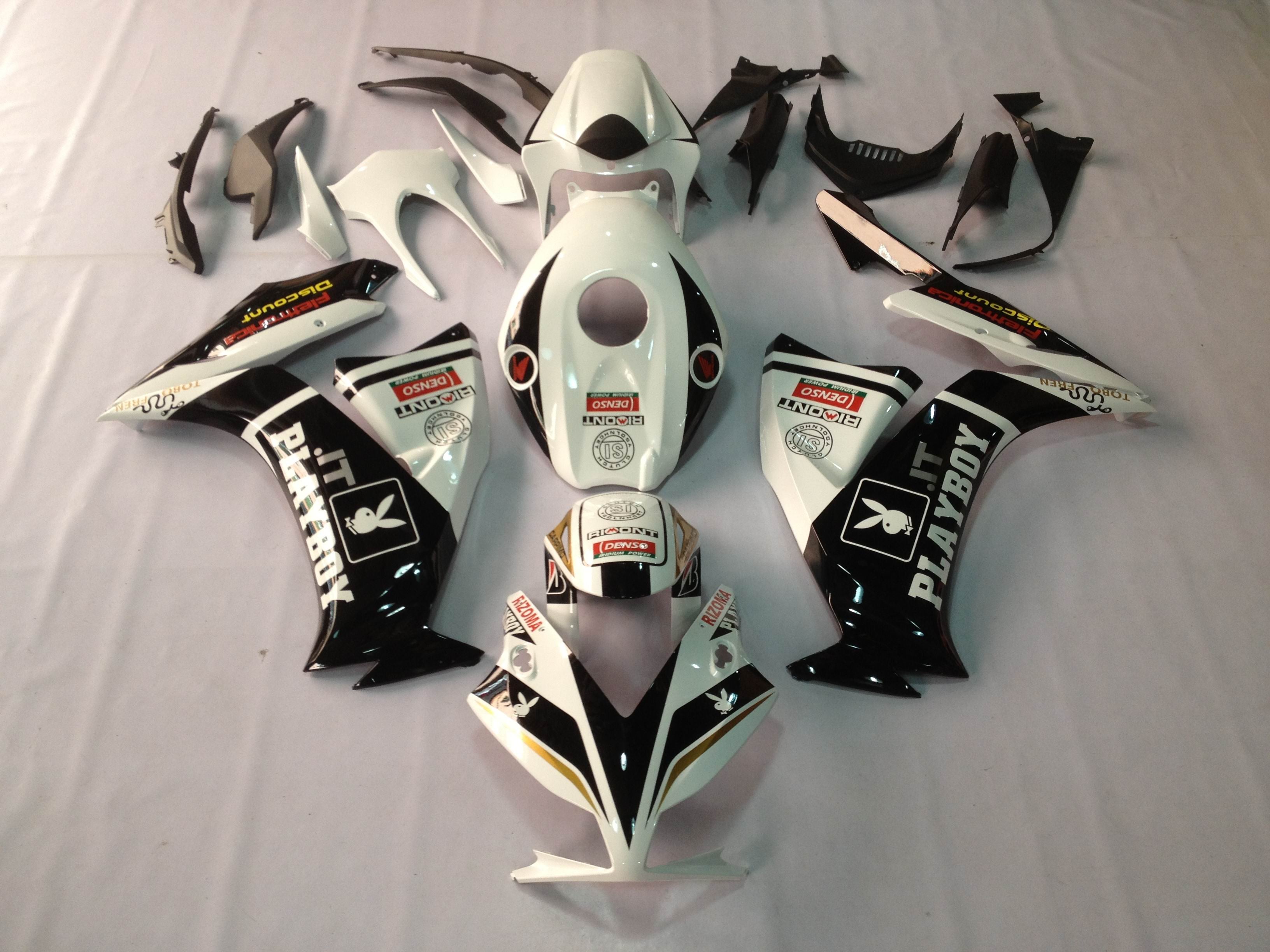 Amotopart 2012-2016 CBR1000RR Honda Black & White Playboy Fairing Kit