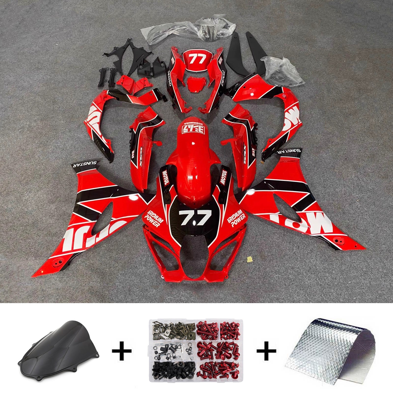 Amotopart 2017-2025 Suzuki GSXR1000 Red Black White Fairing Kit