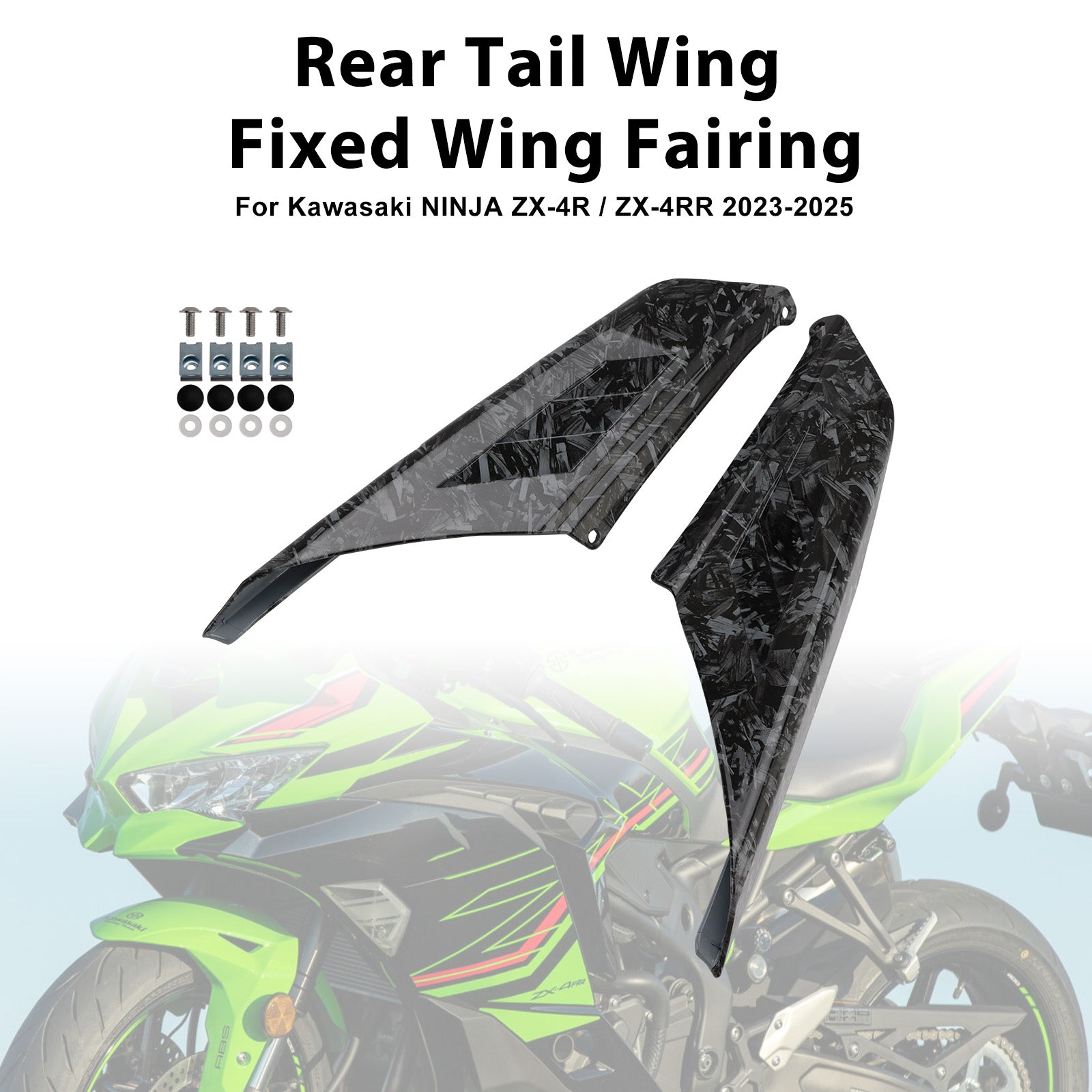 Kawasaki NINJA ZX-4R ZX-4RR 2023-2025 Rear Tail Wing Fixed Wing Fairing