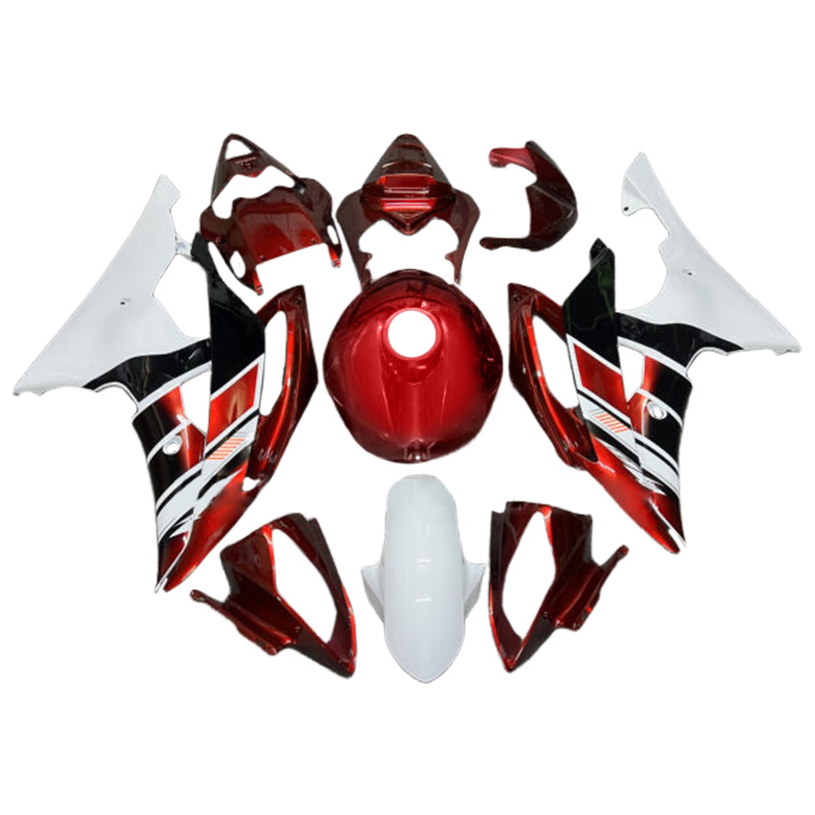 Amotopart 2008-2016 Yamaha YZF-R6 Red & White Fairing Kit