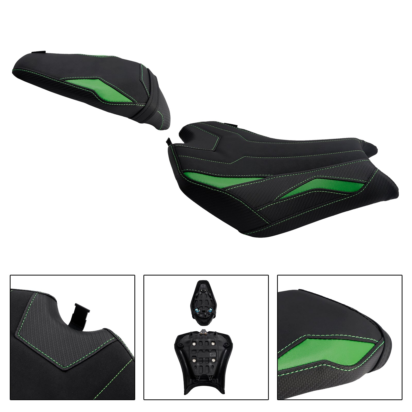 Kierowca Kawasaki Ninja Z900 Zr900-F z 2025 roku&PPoduszka tylna siedzenia Assengera, zielona 1
