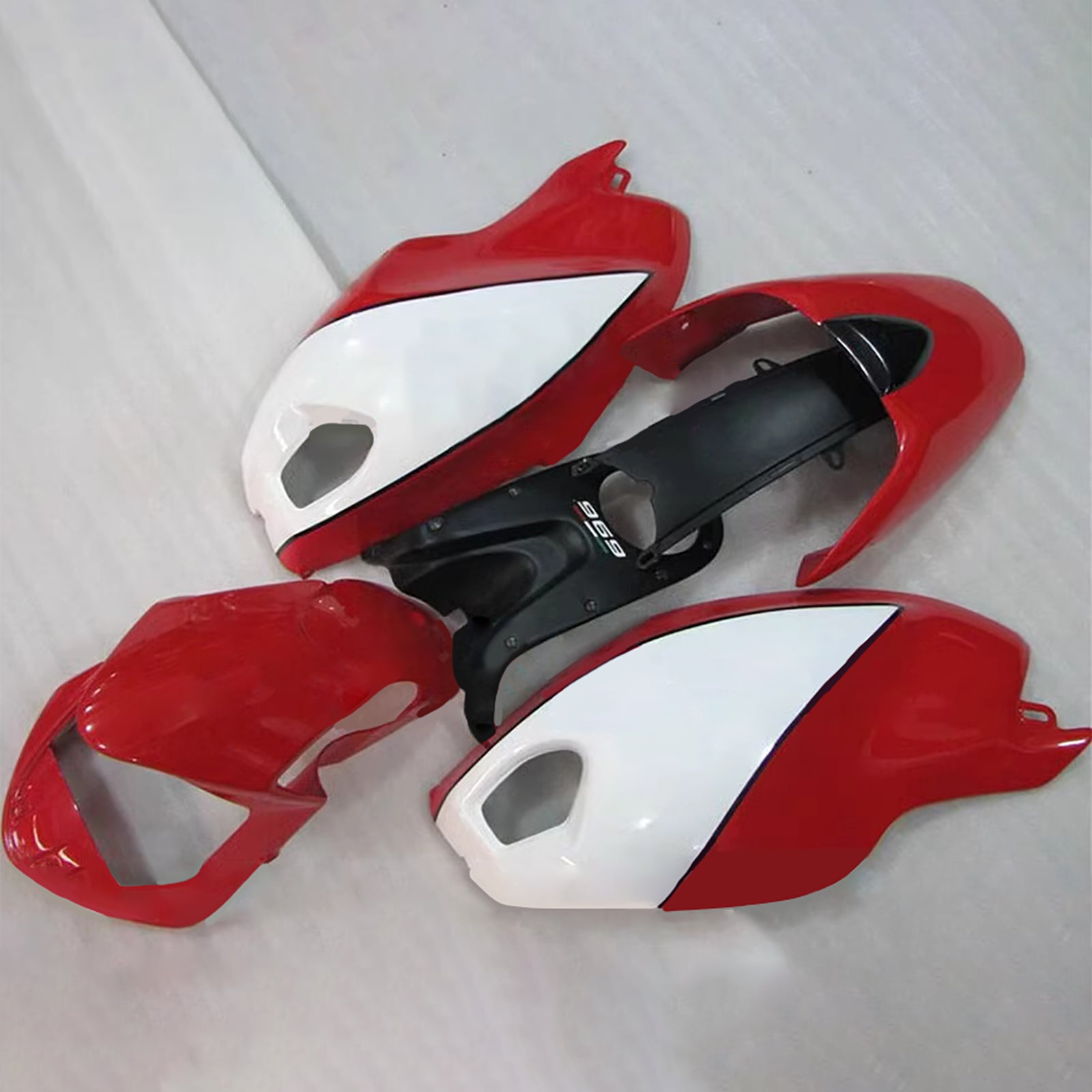 Amotopart All Years Ducati Monster 696/796/1100 S EVO White Red Fairing Kit