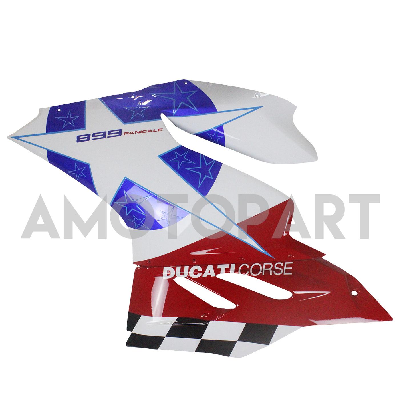 Amotopart 2012-2015 Ducati 899 Blue Red & White Stars Fairing Kit