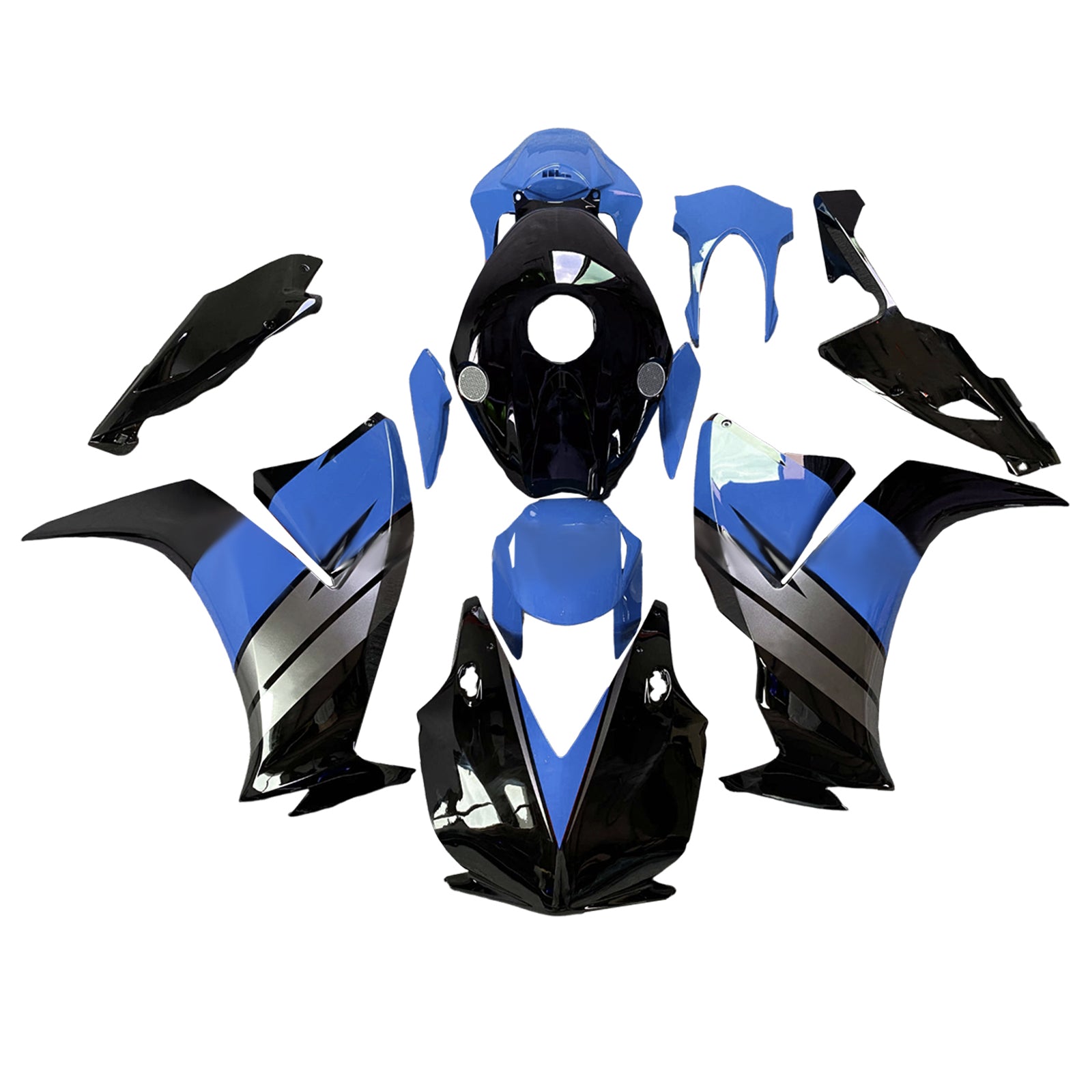 Amotopart 2012-2016 Honda CBR1000RR Schwarzblau Silberverkleidungskit