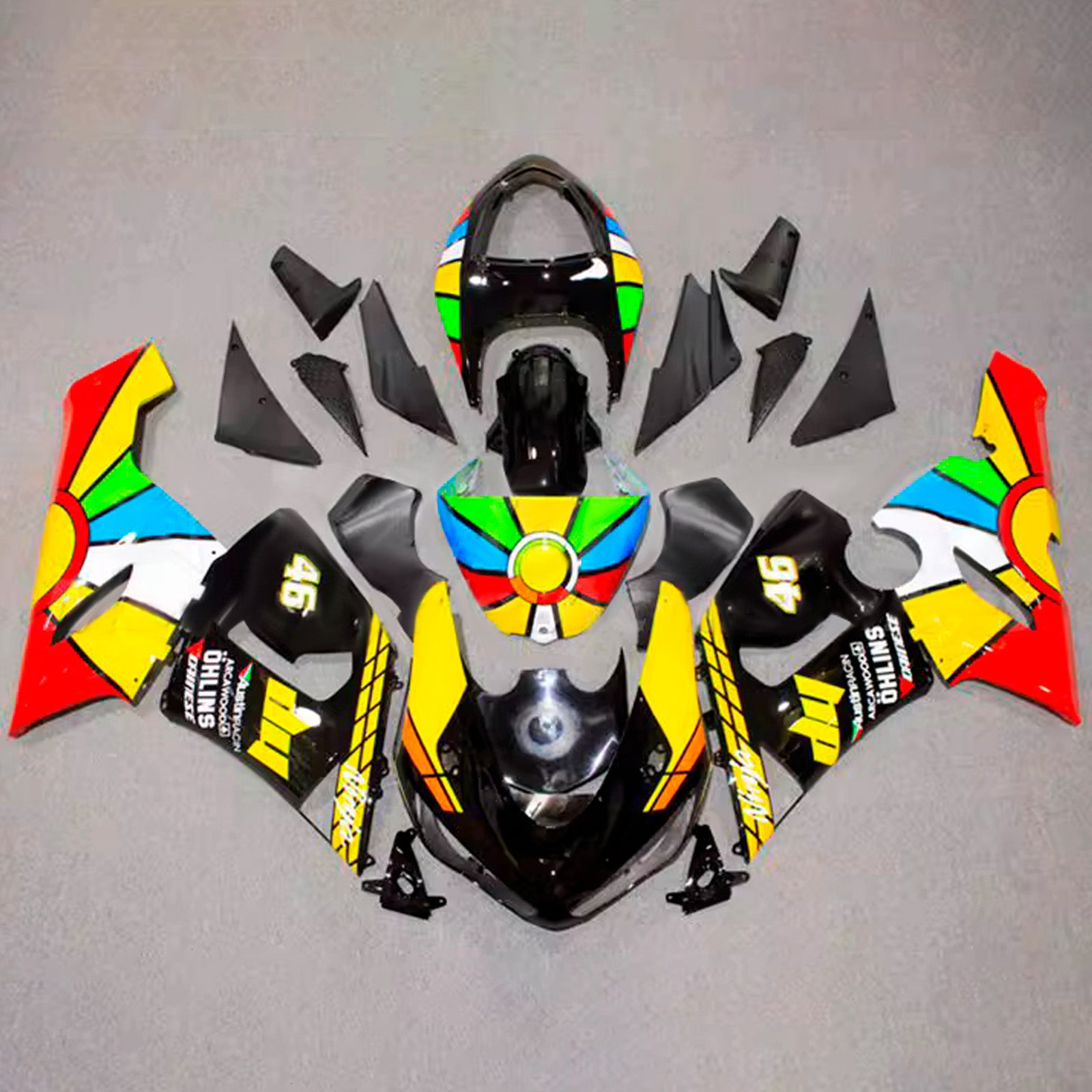 Amotopart 2005-2006 Kawasaki ZX6R 636 Multi-color Fairing Kit