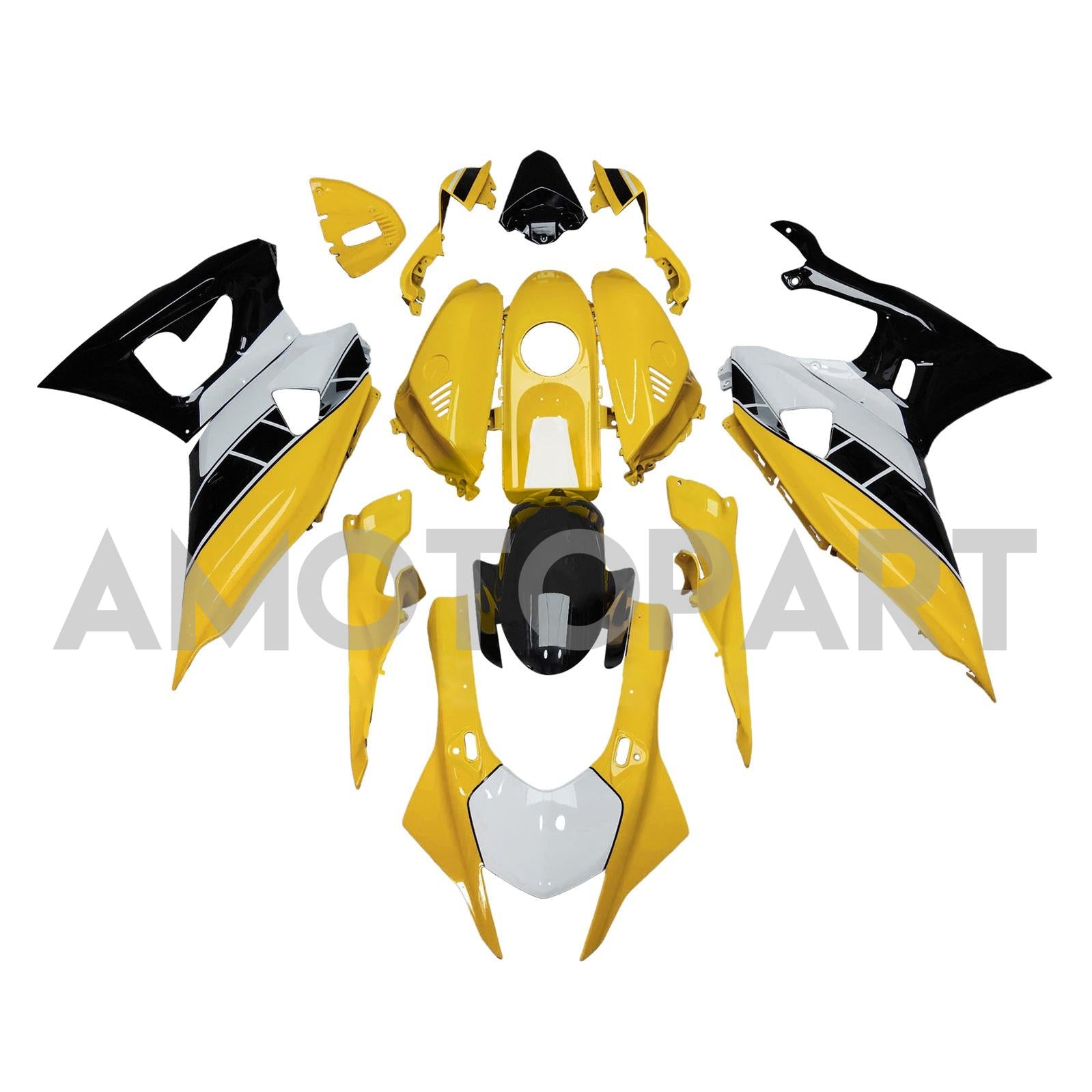 Amotopart 2021-2025 Yamaha YZF-R7 Yellow Black White Fairing Kit