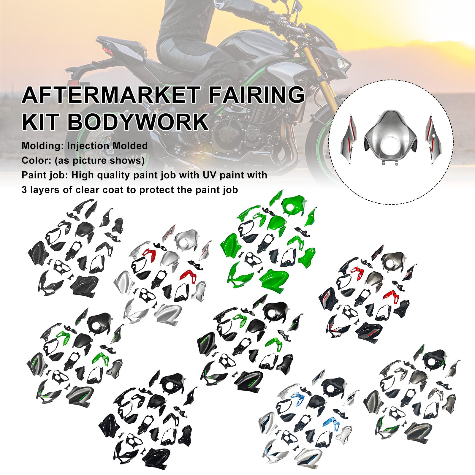 Amotopart 2025–2026 Kawasaki Z900 Verkleidungsset-Kollektion