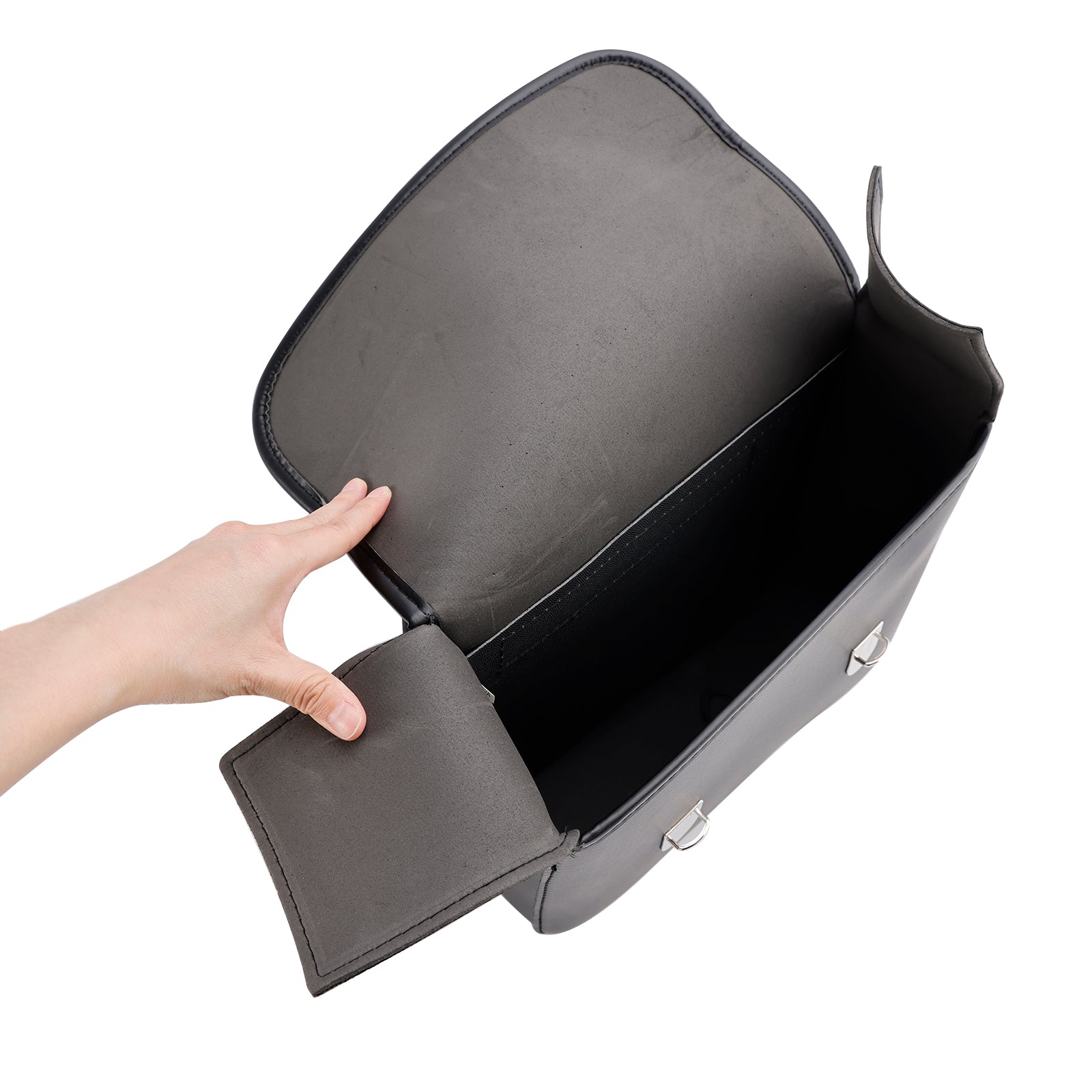 Universal Saddlebag Slagera Storage Tail Bagage PU Bagage Black 20L para Motorcycle