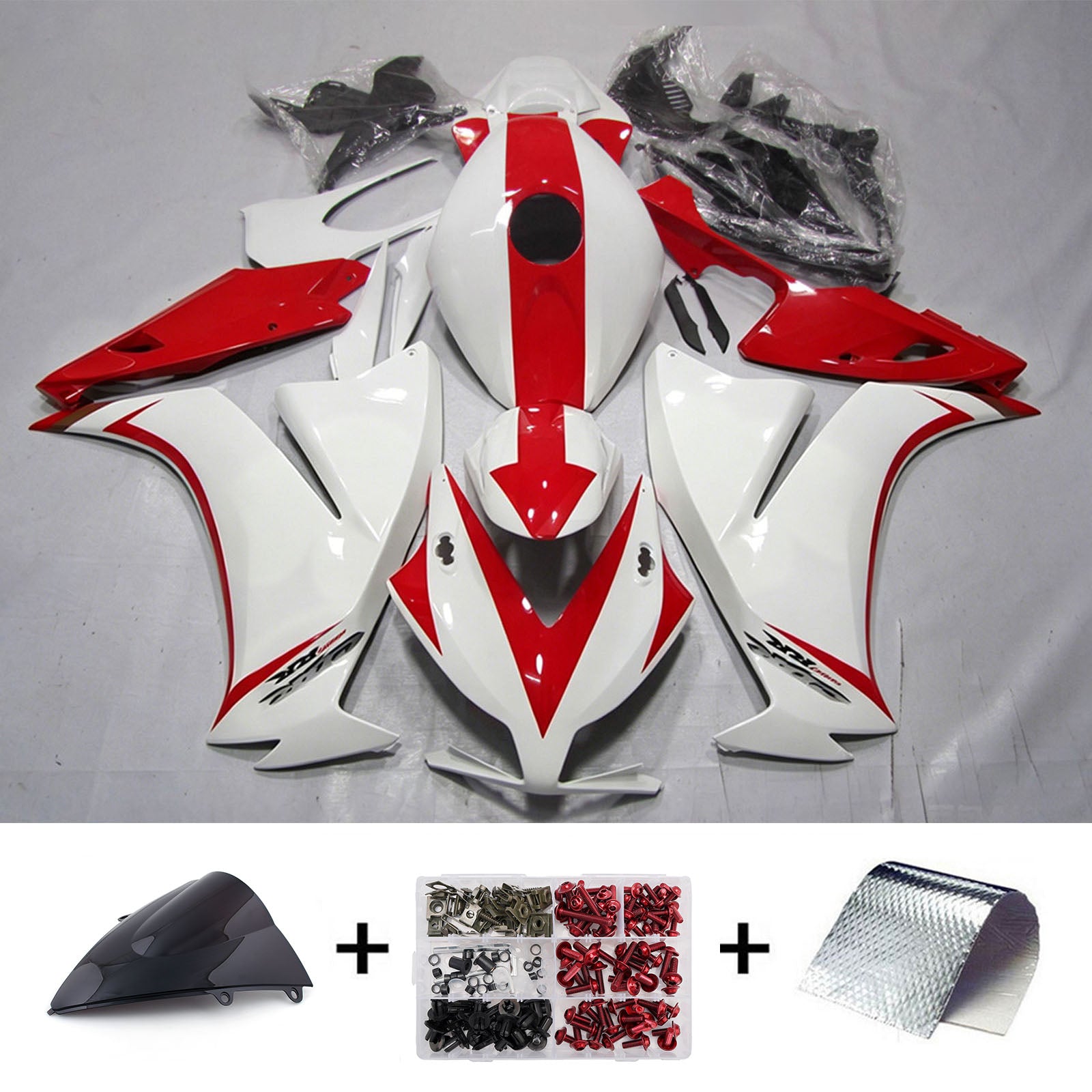 Amotopart 2012-2016 Honda CBR1000RR White/Red Fairing Kit