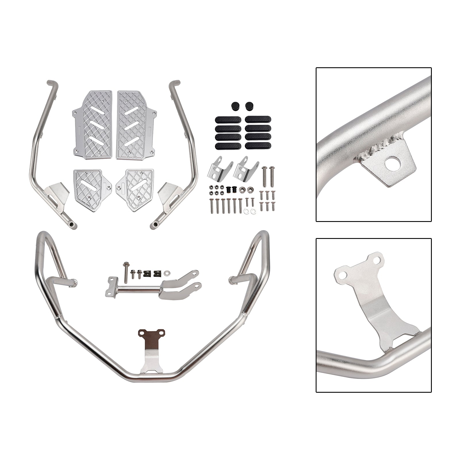Honda Adv350 2022-2025 Upper Lower Kit Engine Guard Frame Crash Bar Silver