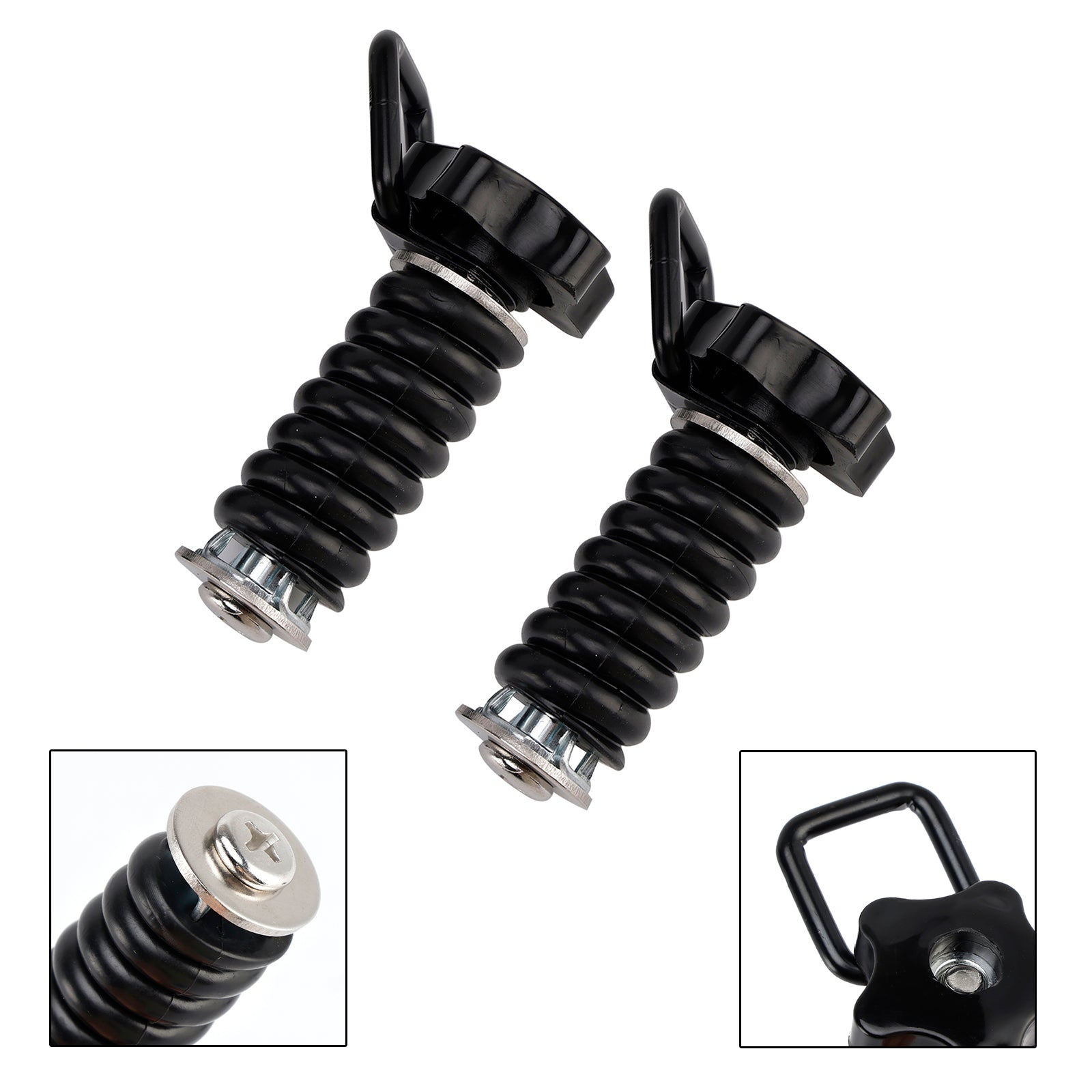 Polaris Rzr 570 800 900 1000 Pair Tie Down Anchor With D-Ring 1" Black