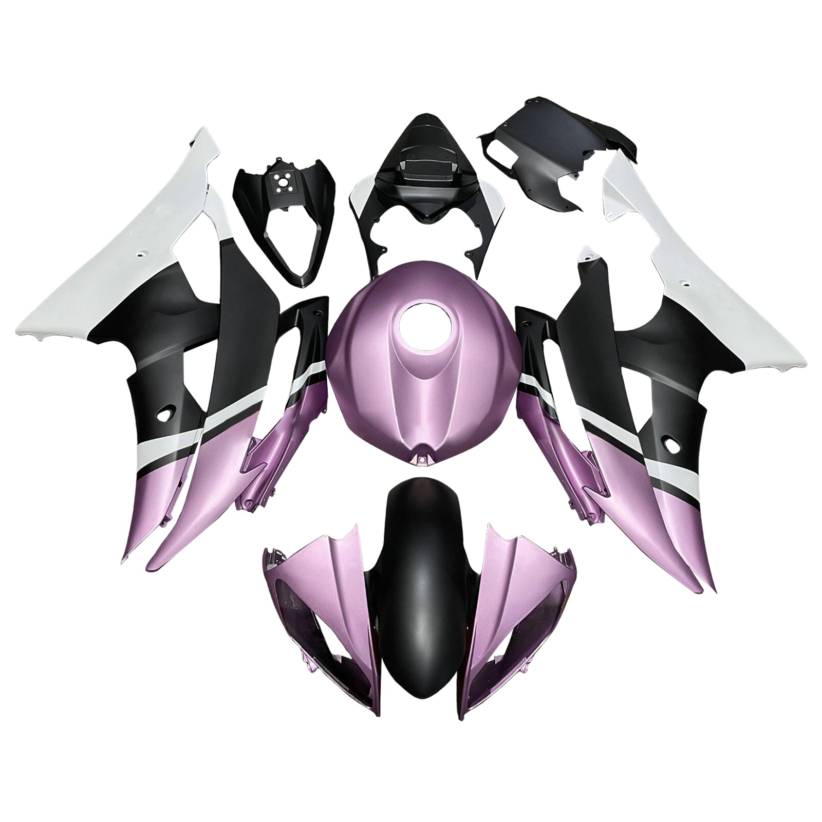 Amotopart 2008-2016 Yamaha YZF-R6 Purple & Black Fairing Kit