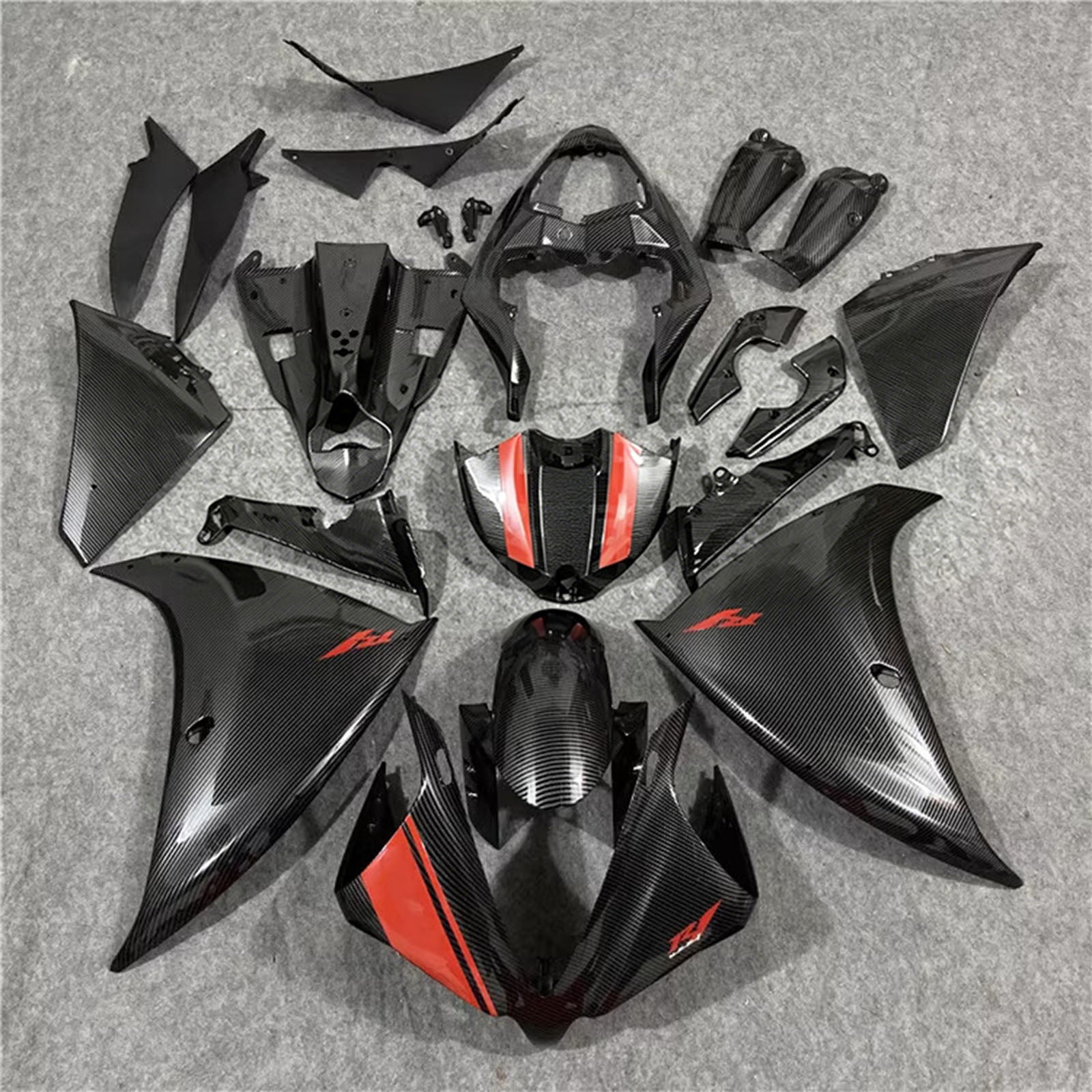 Amotopart 2009-2011 Yamaha YZF-R1 Carbon Fiber Pattern Fairing Kit