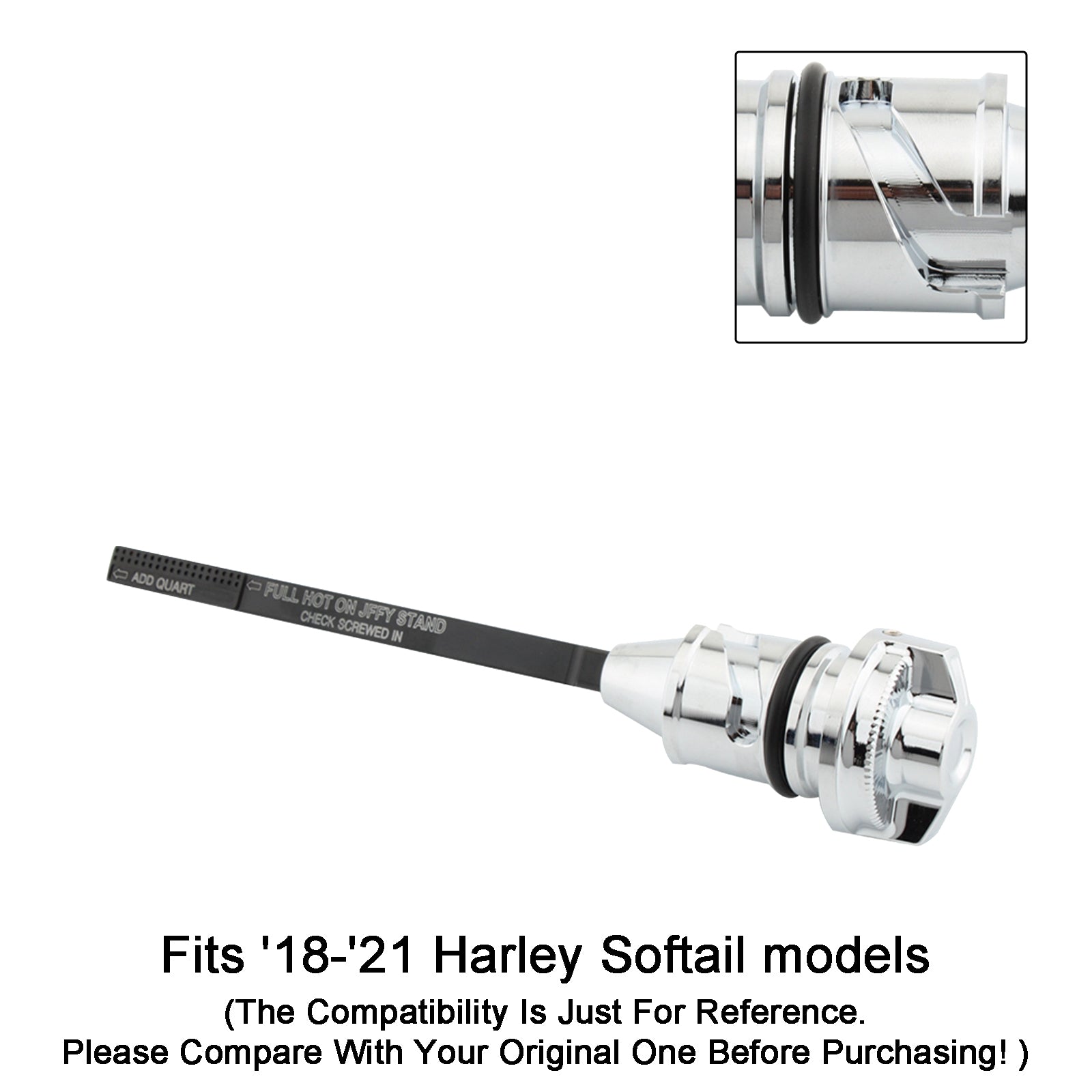 Harley Oil Dipstick Tank Cap Plug til Softail Breakout Standard Heritage Classic