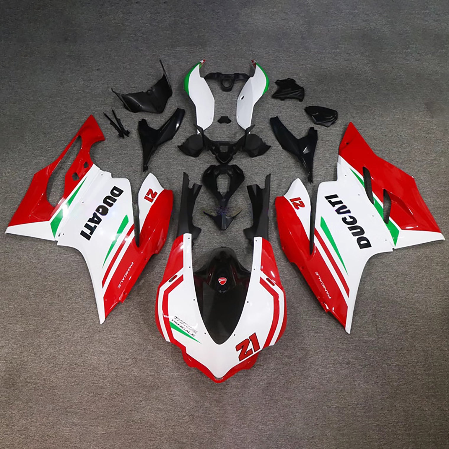 Amotopart 2015-2020 Ducati 959 Red Green White Fairing Kit