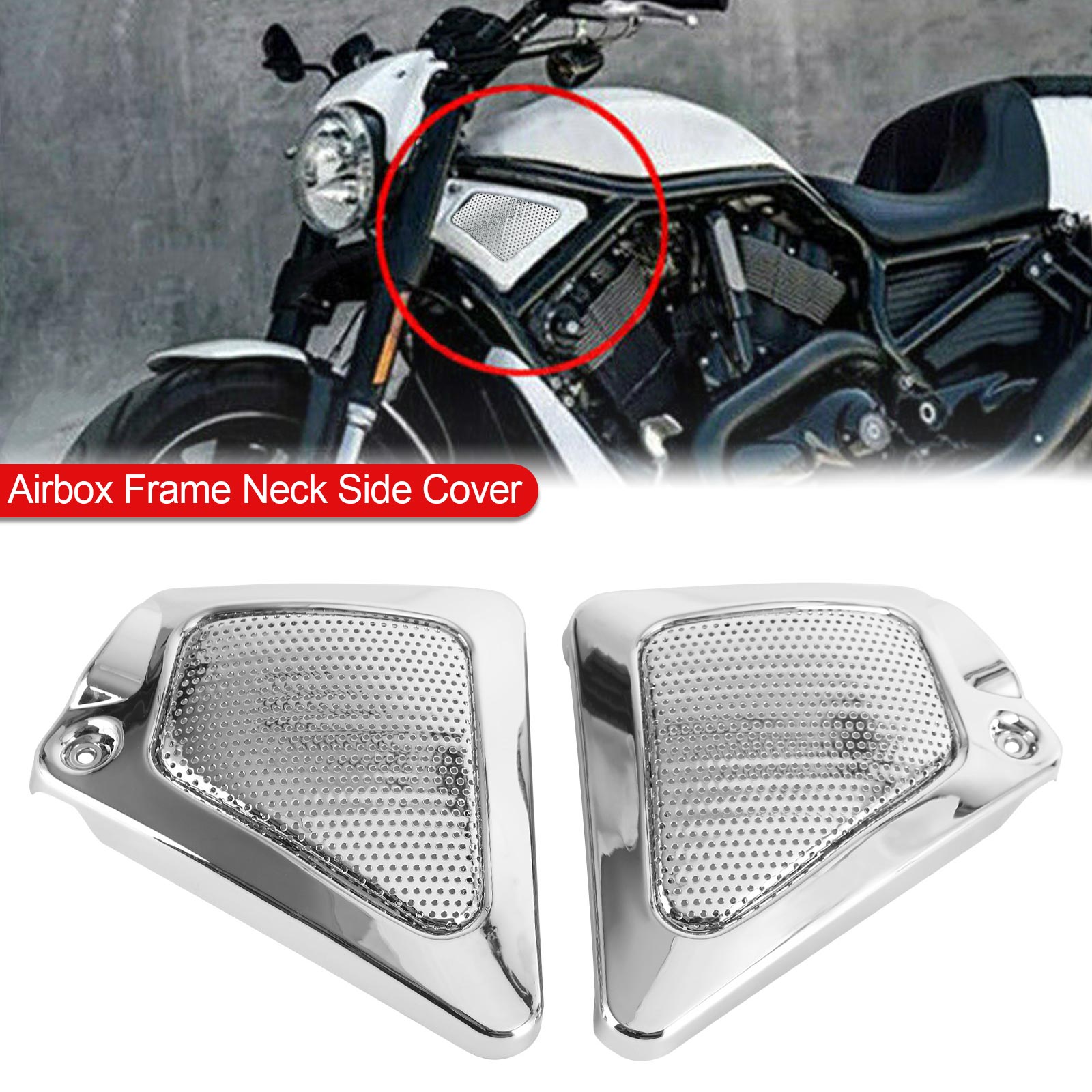 V-Rod VRSCA Screamin Night Rod Special Airbox Frame Neck Side Cover Silver