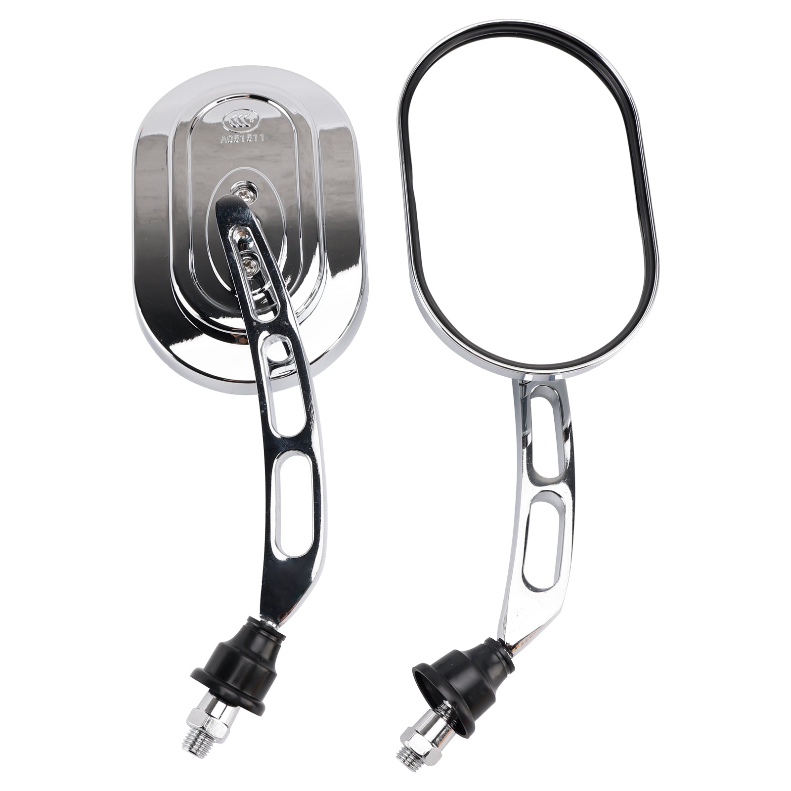 M10 Metric Motorbike Motorcycle Chrome Rearview Mirrors Compatible