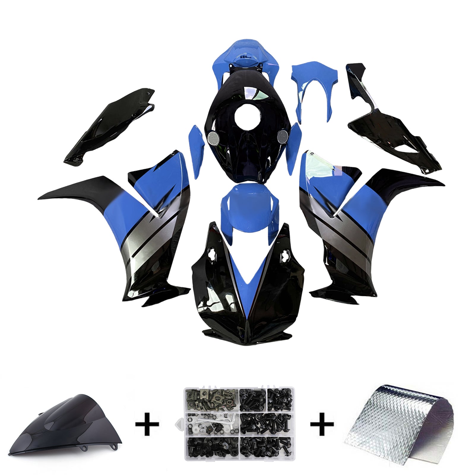 Amotopart 2012-2016 Honda CBR1000RR Black Blue Silver Fairing Kit