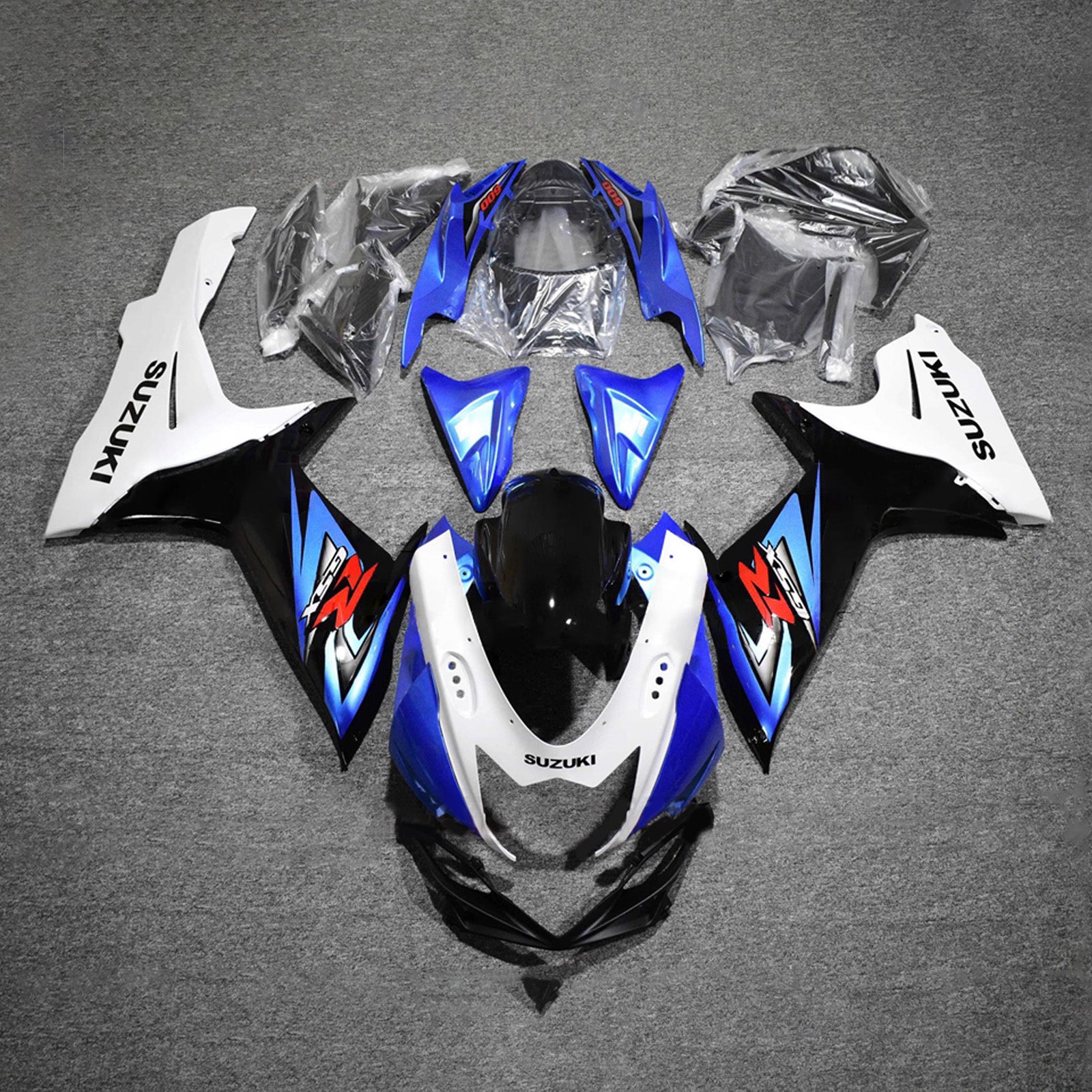 Amotopart 2011-2026 Suzuki GSXR 600/750 Blue White Black Fairing Kit