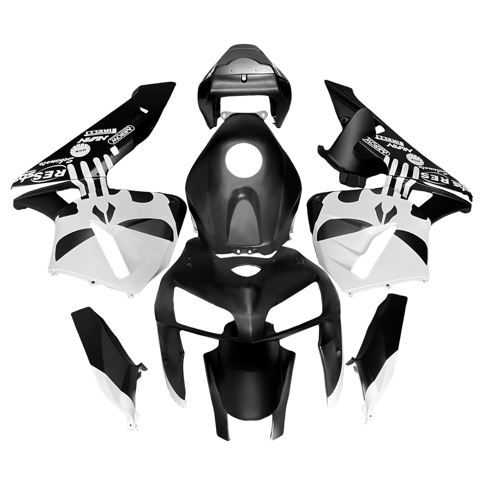 Amotopart 2005-2006 Honda CBR600RR Kit de carénage blanc noir