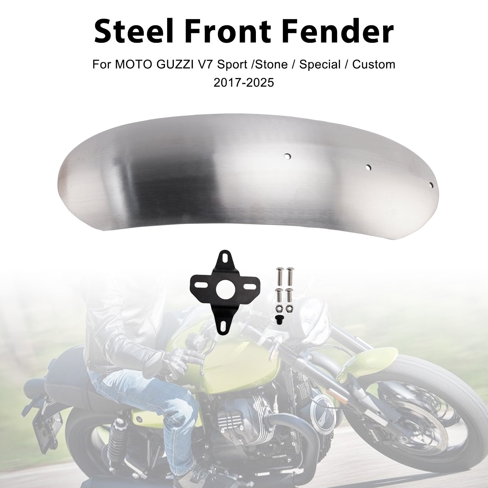 2017-2025 MOTO GUZZI V7 Stone Special Steel Front Fender Mudguard