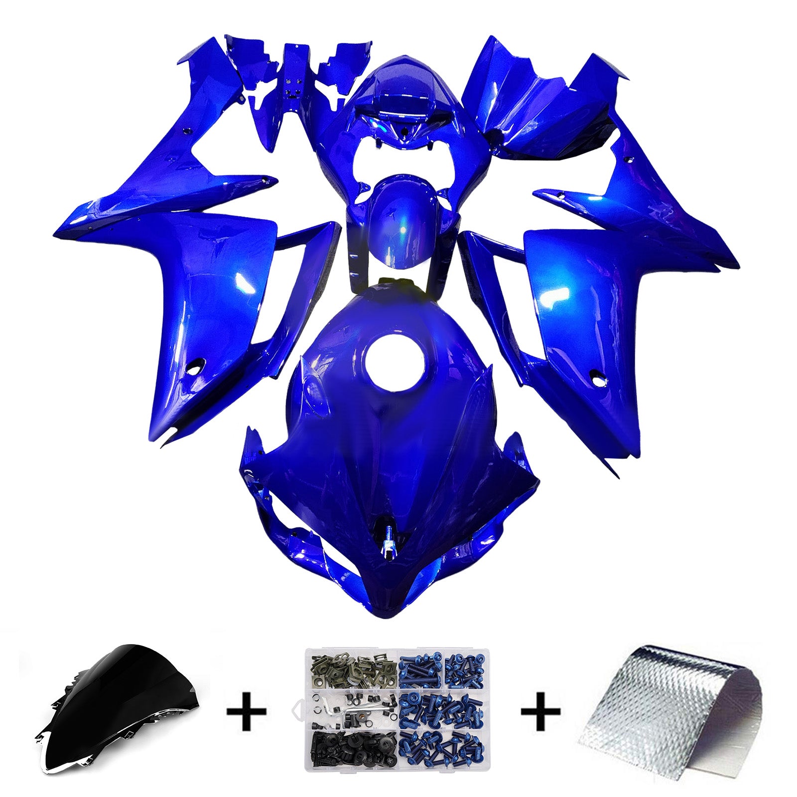 Amotopart 2007-2008 Yamaha YZF-R1 Blue Fairing Kit