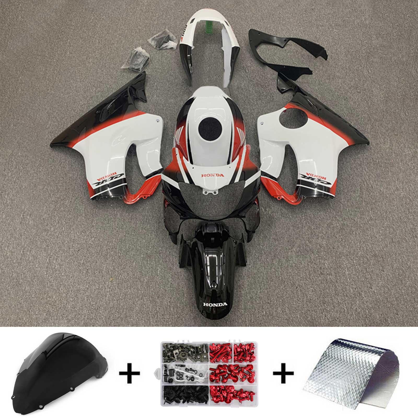 Amotopart 2004-2007 CBR600 F4i Honda Blanc&Kit de carénage rouge