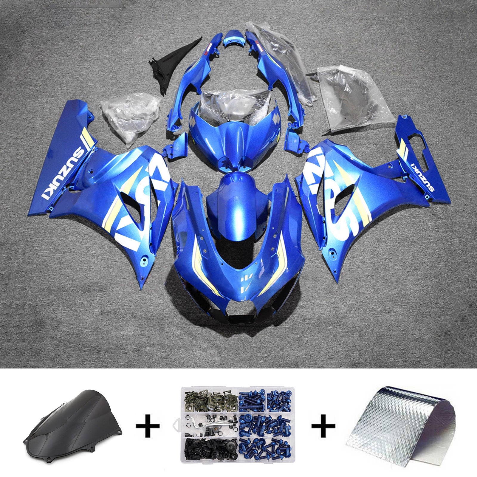 Amotopart 2017-2025 Suzuki GSXR1000 blauw-witte kuipset