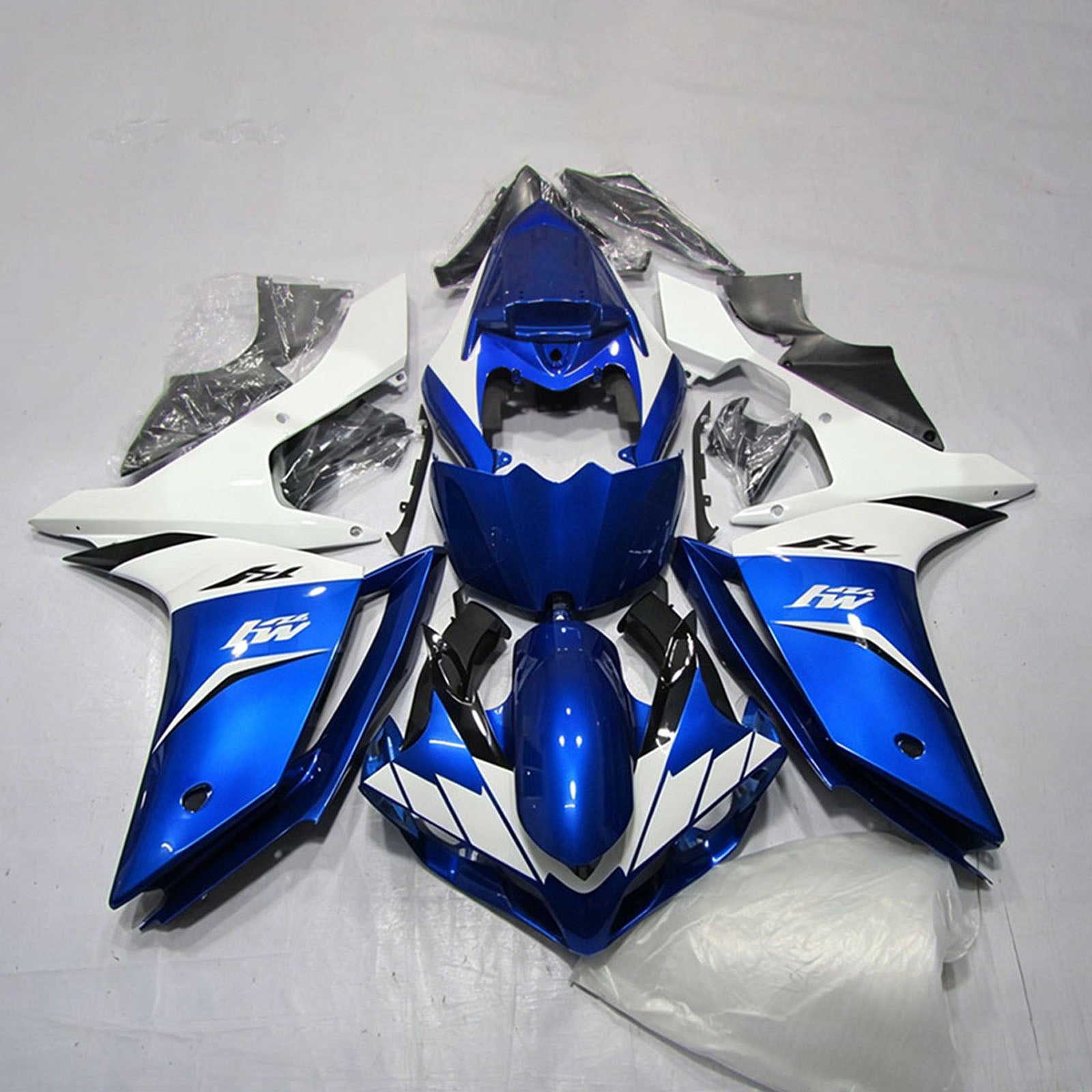 Amotopart 2007-2008 Yamaha YZF 1000 R1 modrá/bílá sada kapotáže