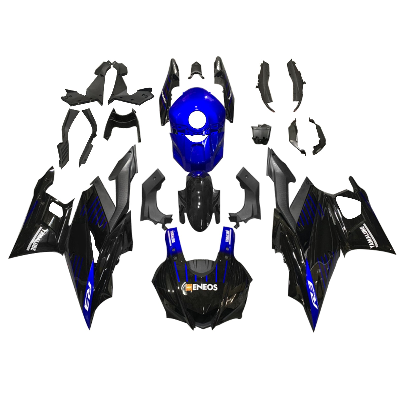 Amotopart Yamaha 2019-2021 YZF R3/YZF R25 Black & Blue Style9 Fairing Kit