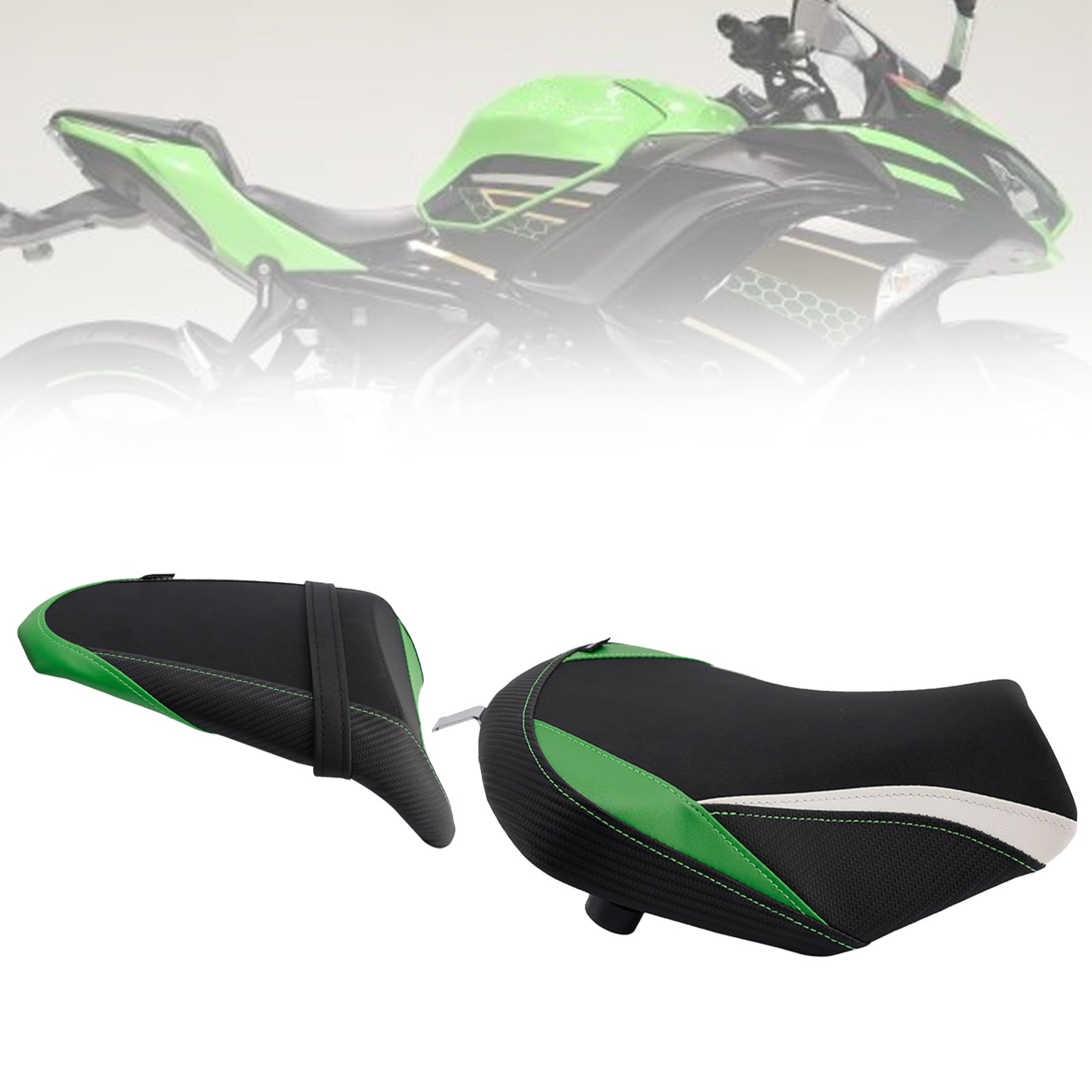 17-25 Kawasaki Ninja 650 Z650 Lower Front W/ Rear Seat Driver Pillion White