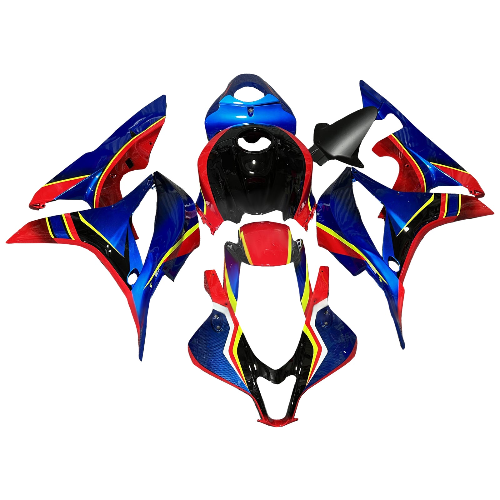 Amotopart 2007-2008 Honda CBR600RR Kit de carénage noir rouge jaune rouge bleu
