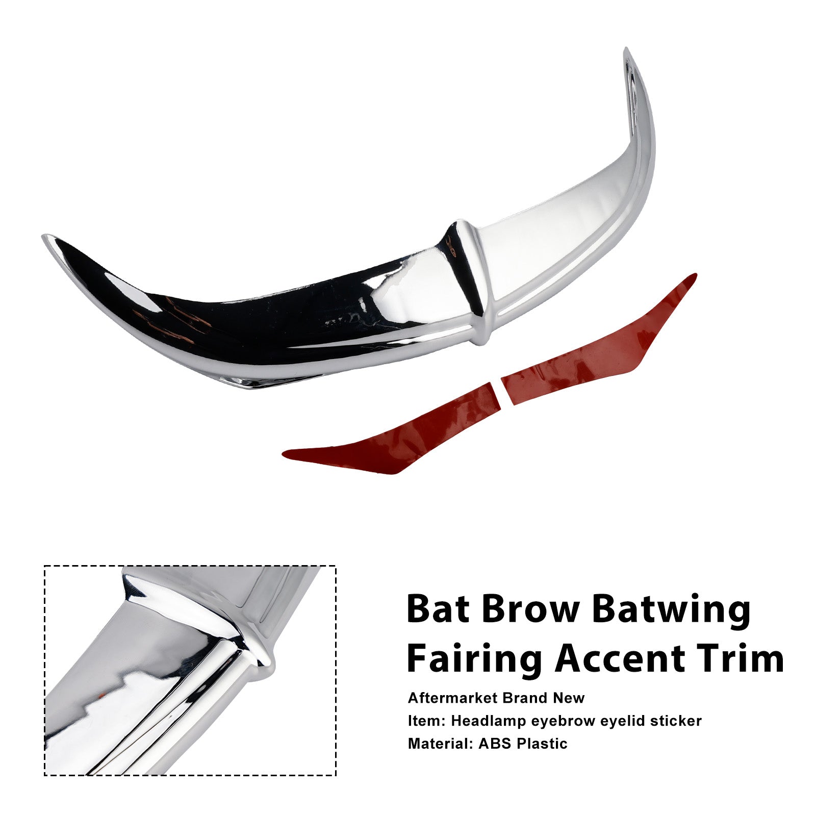 96-13 Electra Street Glides Trikes Bat Brow Batwing Fairing Accent Trim