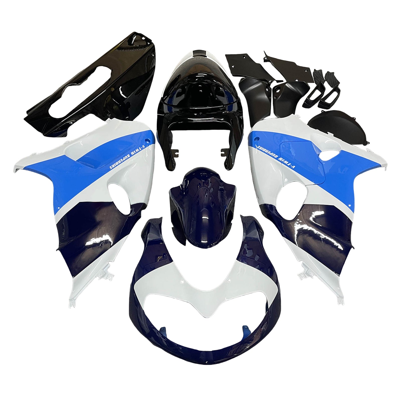 Amotopart 1998-2003 Suzuki TL1000R Black White Blue Fairing Kit