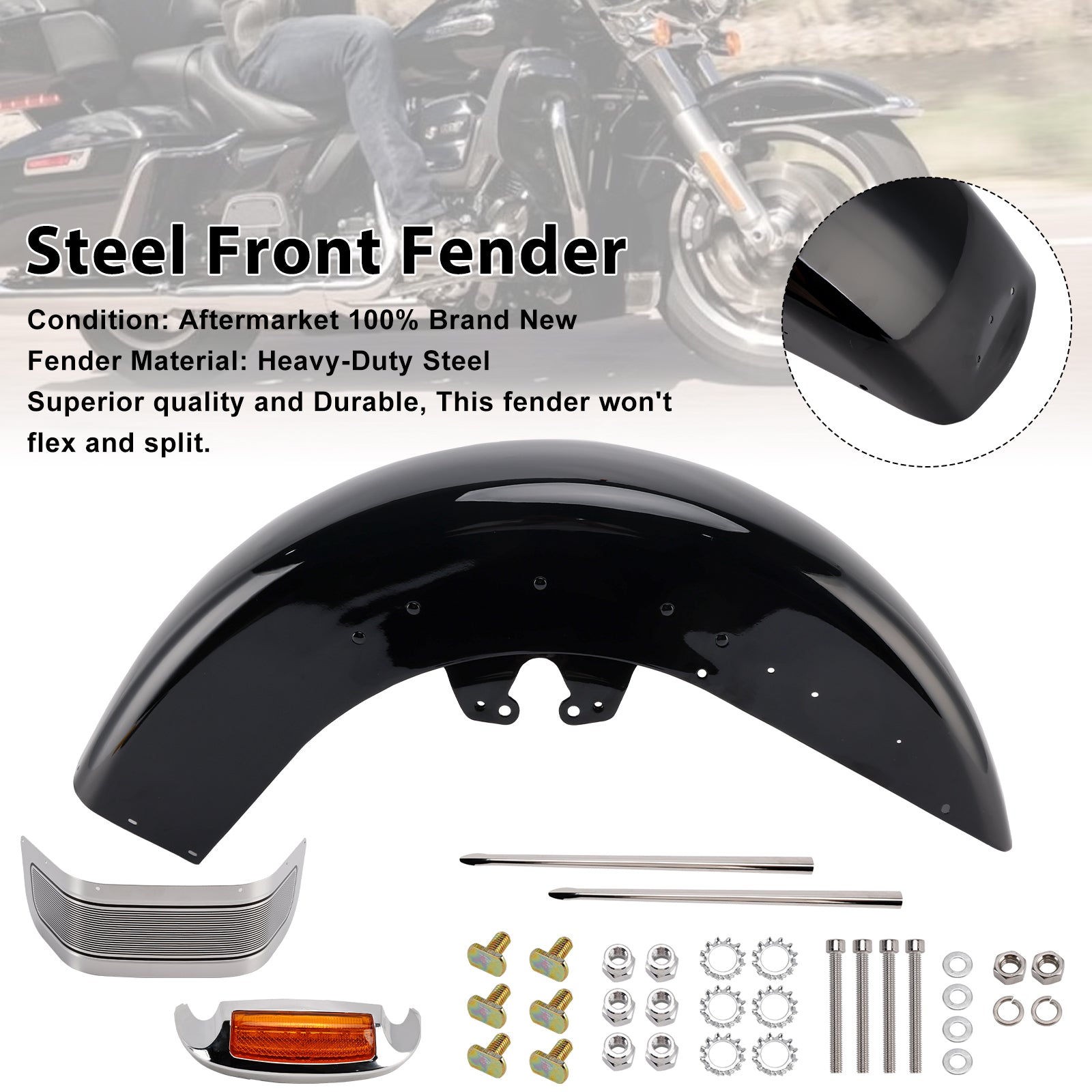 2014-2024 Harley Touring Electra Glide Ultra Limited Steel Front Fender Mudguard