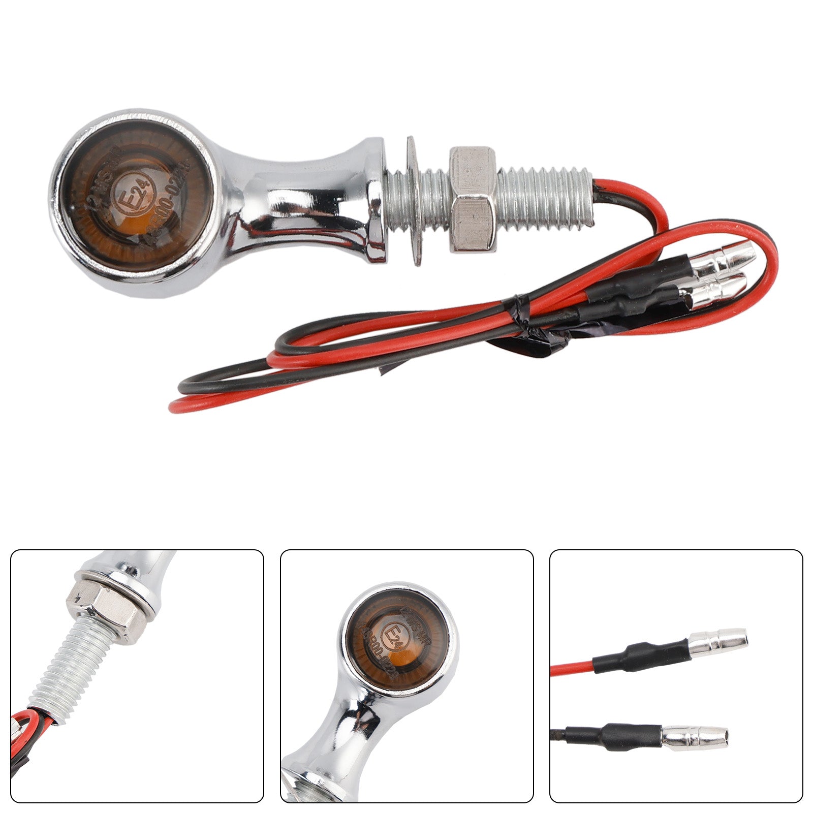 Universal Motorcycle 12V LED Turn Signal Indicator Light 8mm