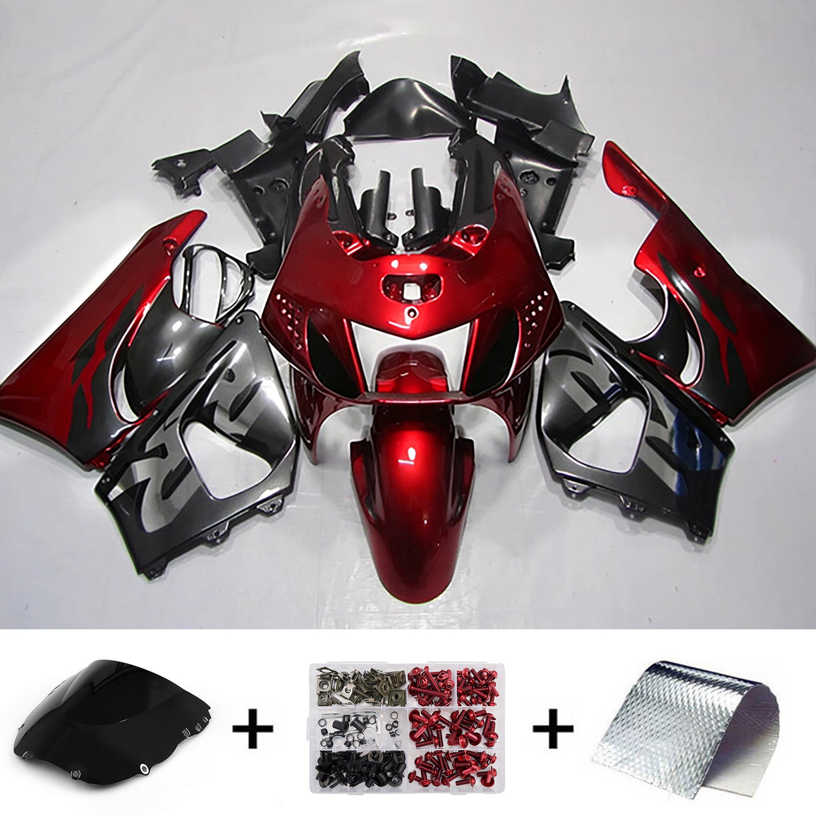 Amotopart 1998-1999 Honda CBR900RR 919 Black/Red Fairing Kit