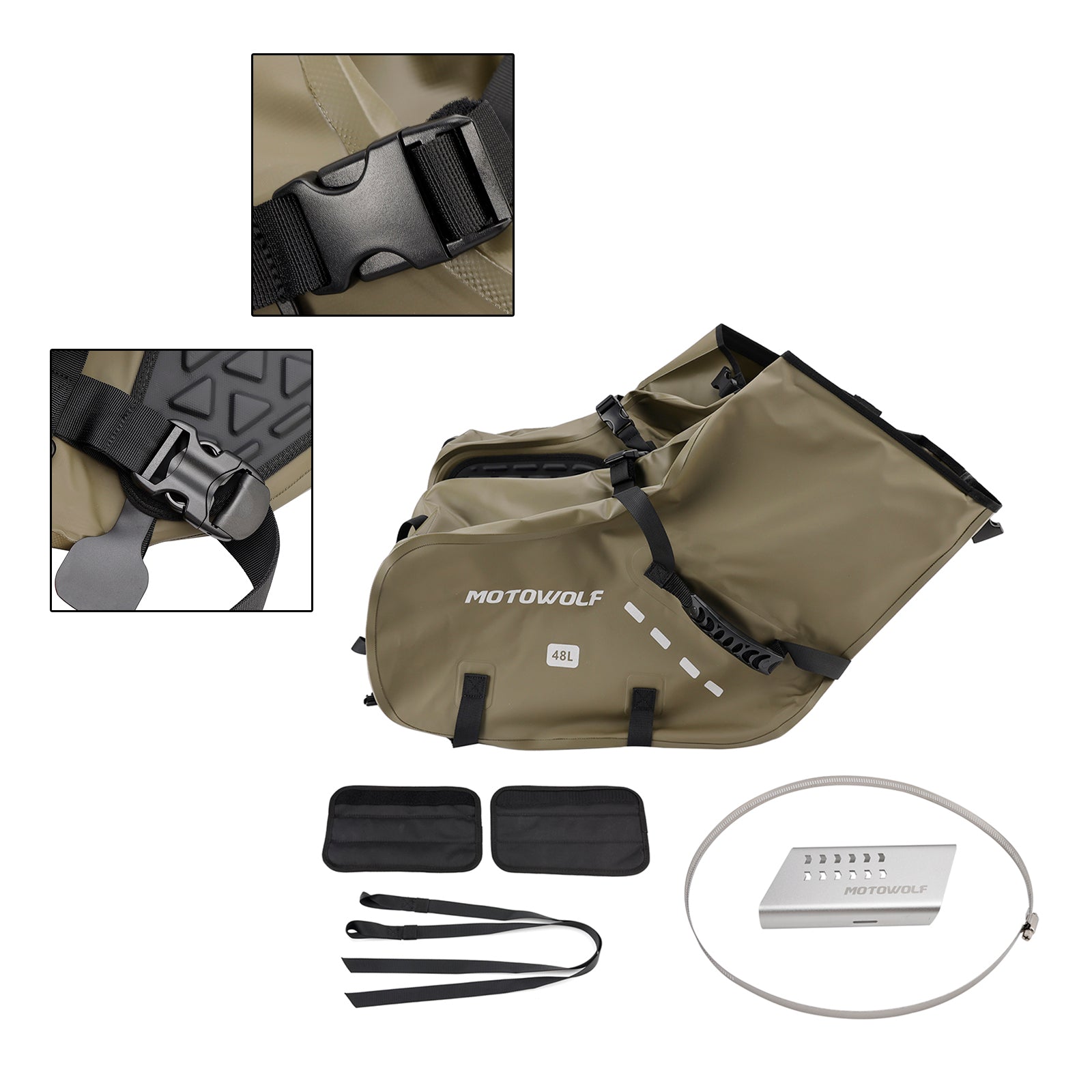 Scooter Motorcycle Side Tail Bag Saddlebag Color Matching Luggage 86L Green