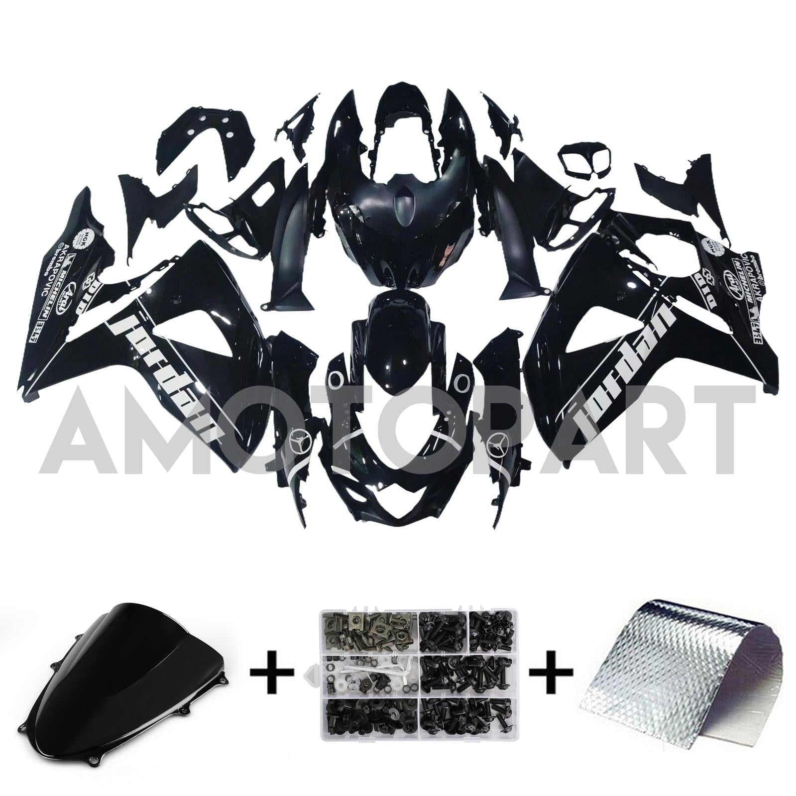 Amotopart 2009-2016 Suzuki GSXR1000 Black Fairing Kit
