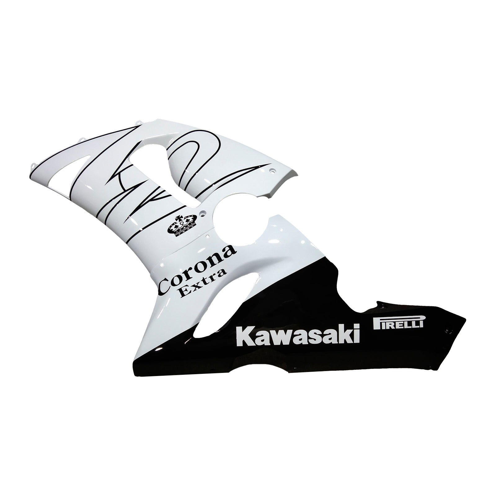 Amotopart 2005-2006 Kawasaki ZX6R 636 White Black Fairing Kit
