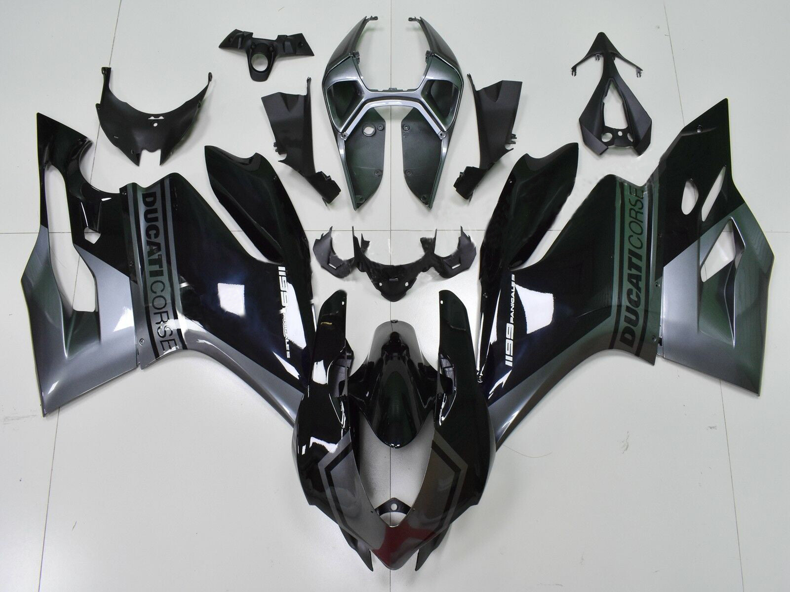 Amotopart 2012-2015 Ducati 899 Gray Black Fairing Kit