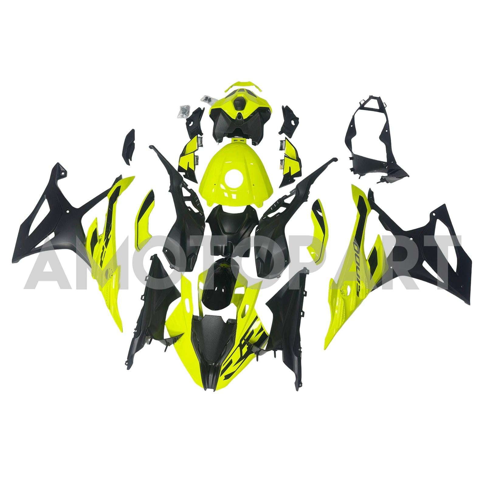 Amotopart 2023-2024 BMW S1000RR Yellow Black Fairing Kit