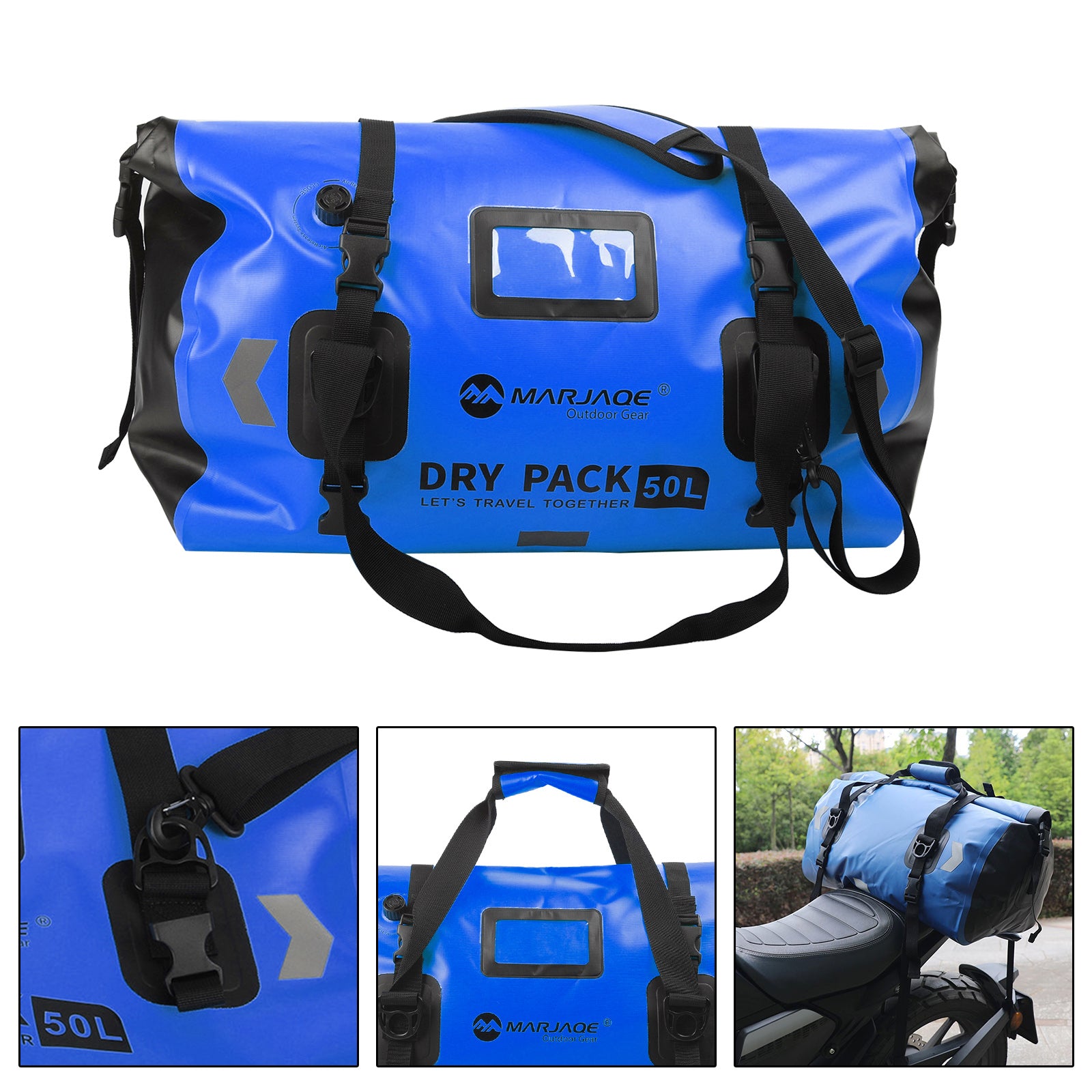 Scooter Motorcycle Side Tail Bag Saddlebag Color Matching Luggage 50L