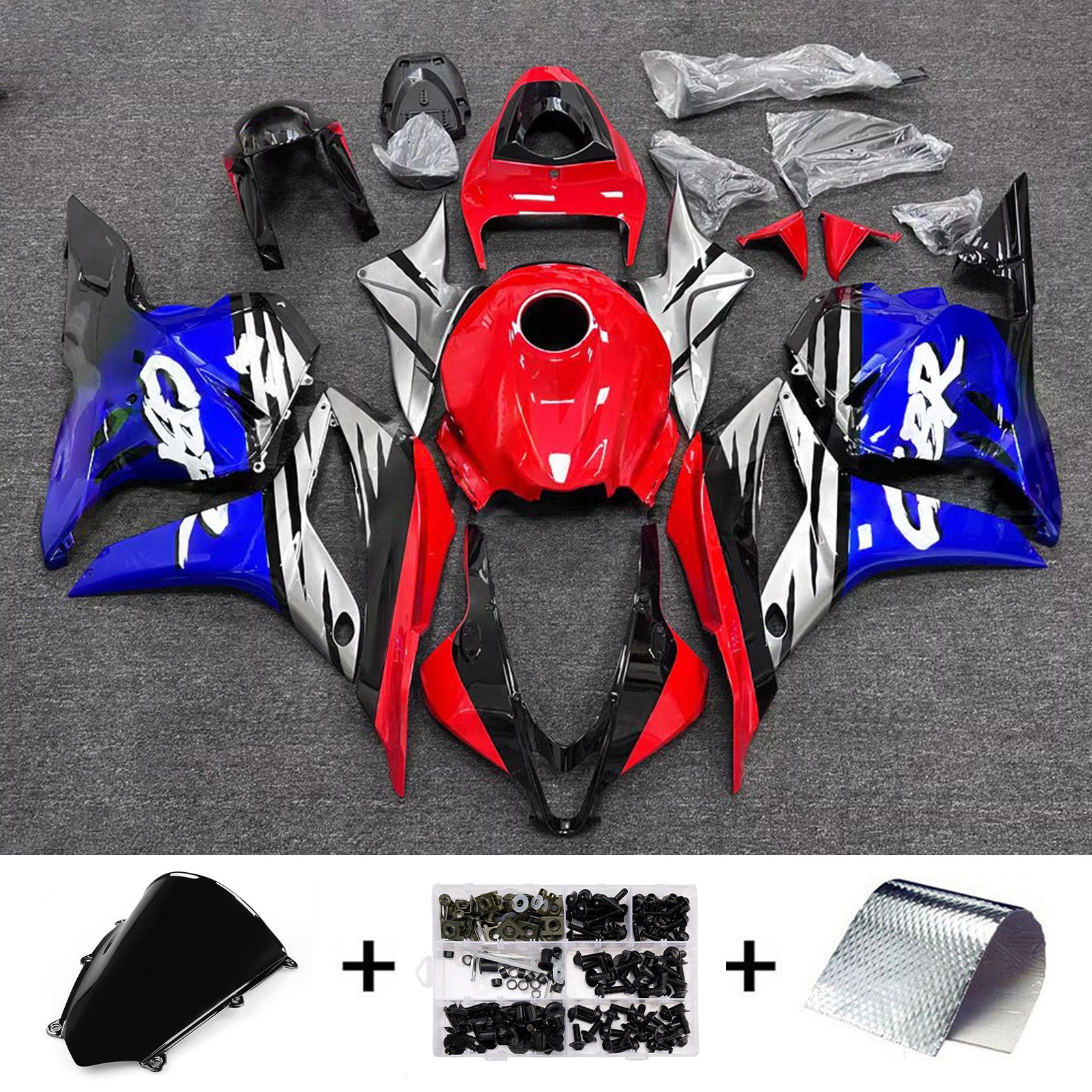 Amotopart 2009-2012 Honda CBR600RR Red Blue Fairing Kit