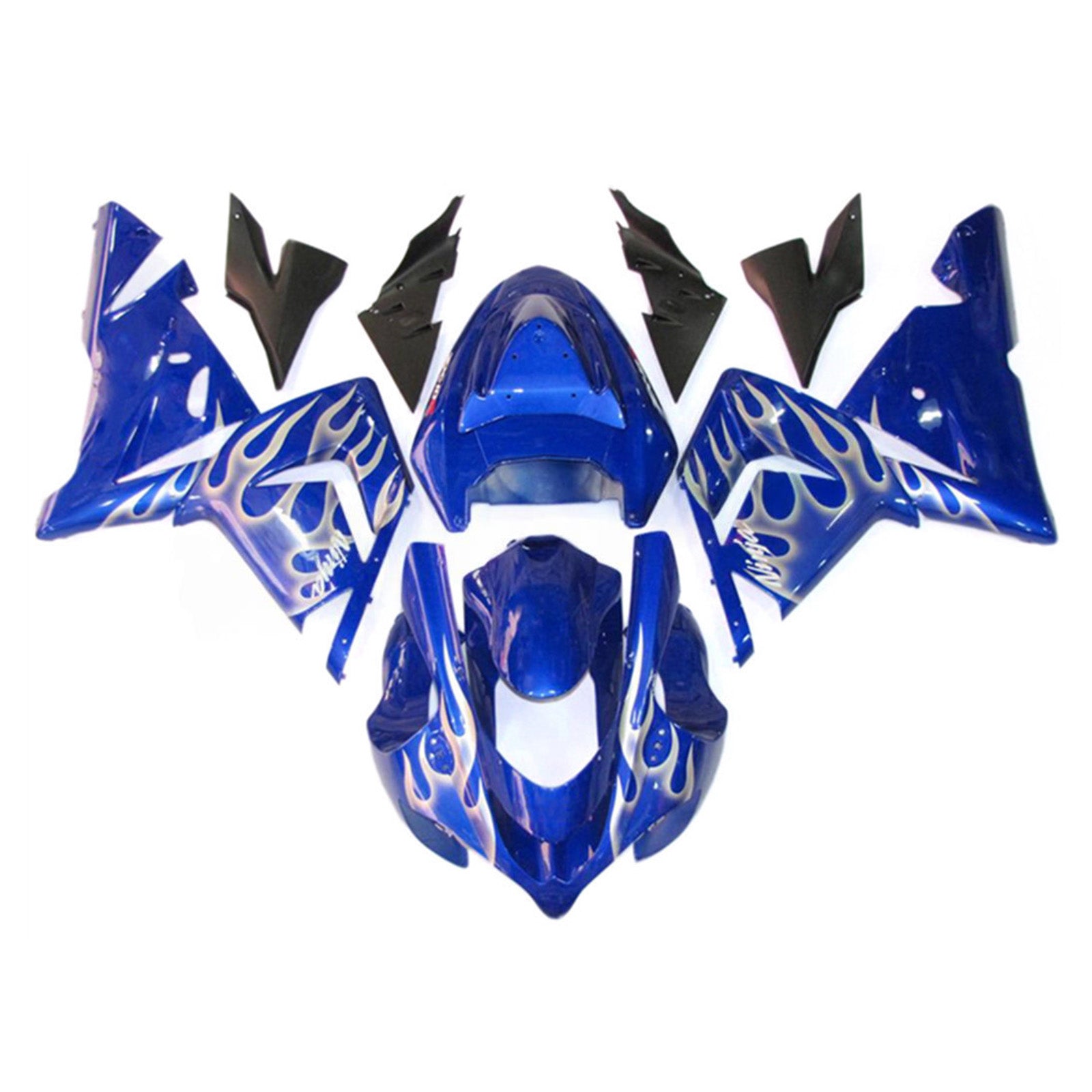 Amotopart 2004-2005 Kawasaki ZX10R Blue White Fairing Kit