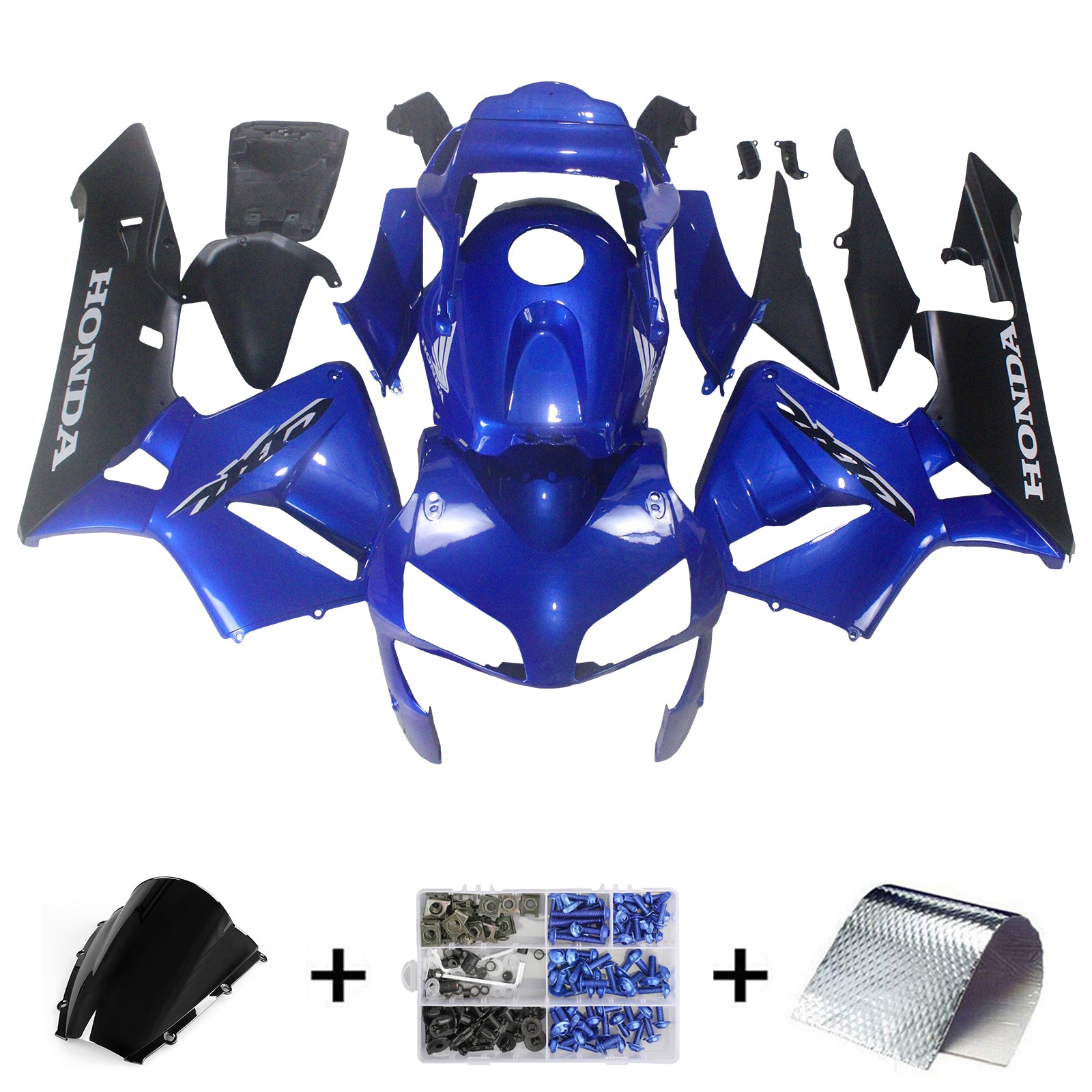 Amotopart 2003-2004 Honda CBR600RR Blue Black Fairing Kit